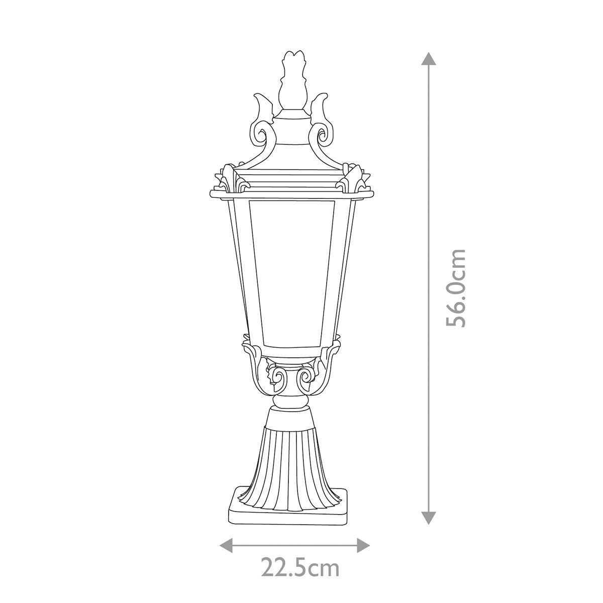 Baltimore Weathered Bronze Medium Outdoor Pedestal Lantern