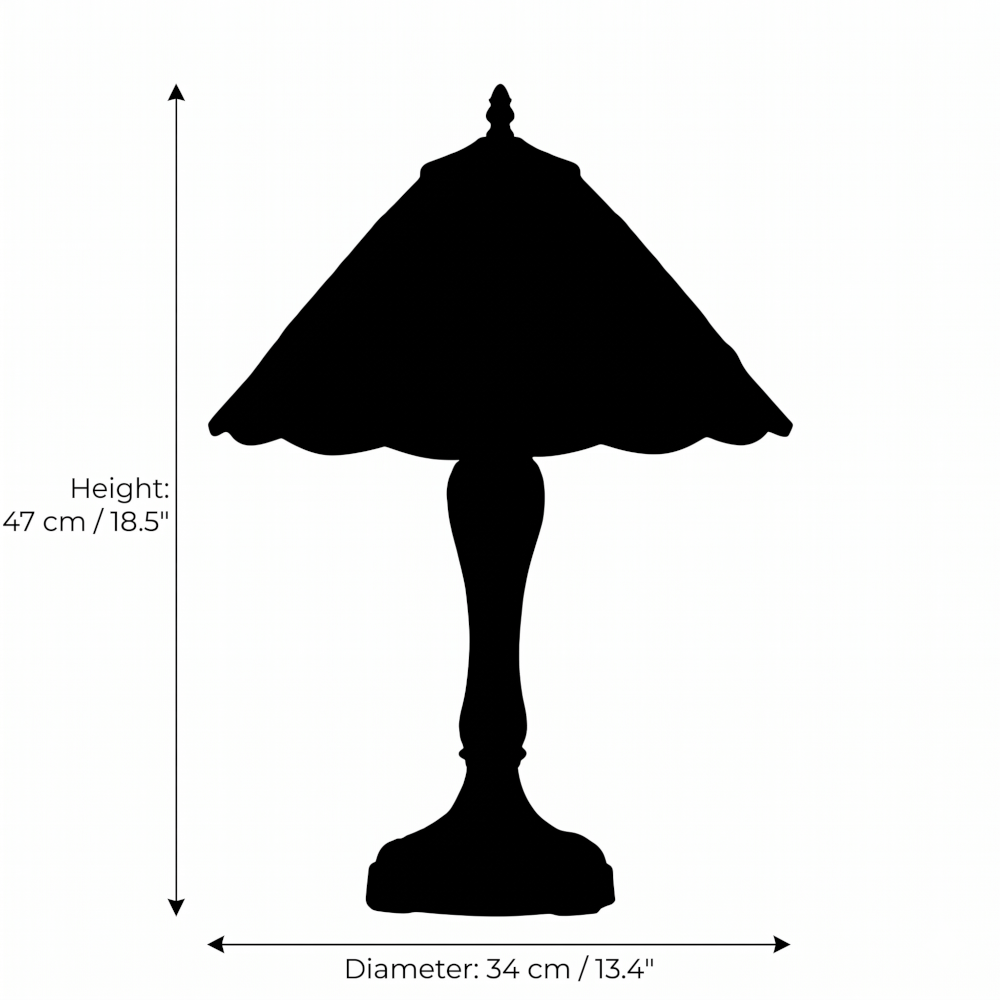 Oaks Butterfly Tiffany 13" Table Lamp