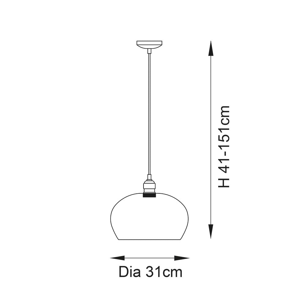 Island Medium Nickel & Clear Glass Art Deco Pendant Light