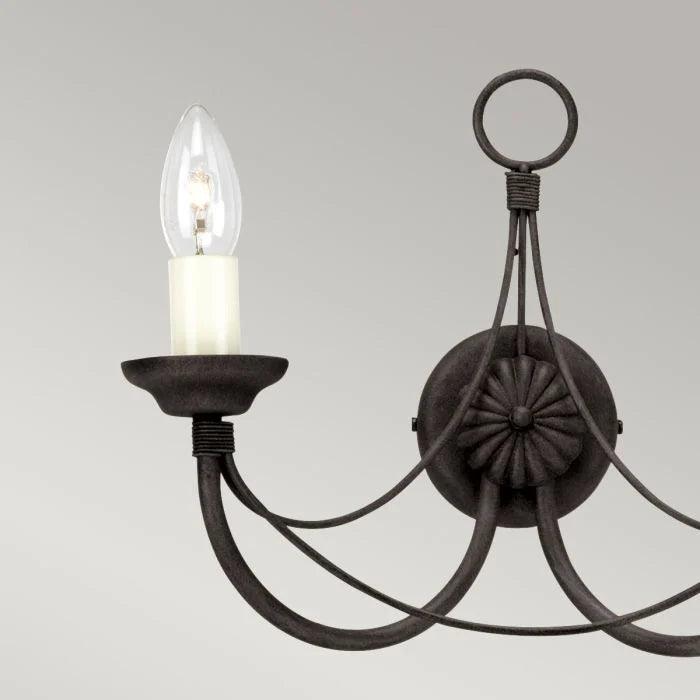 elstead carisbrooke 2lt wall light cb2 black Detailed Close Up