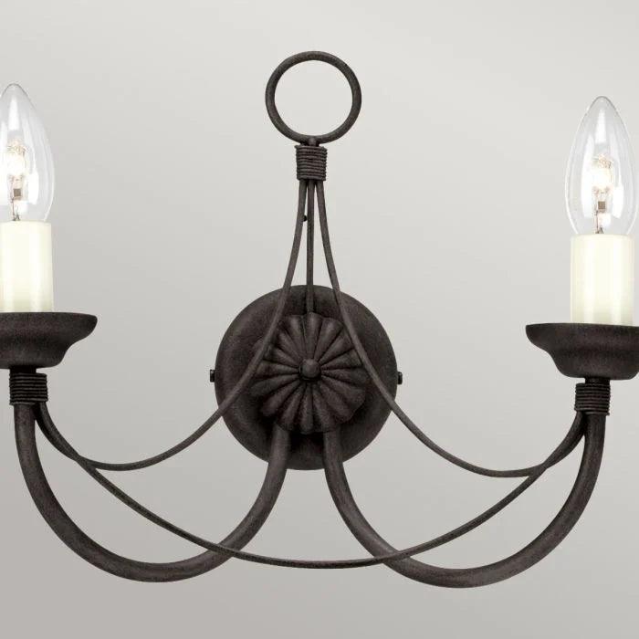 elstead carisbrooke 2lt wall light cb2 black Living Room Close Up