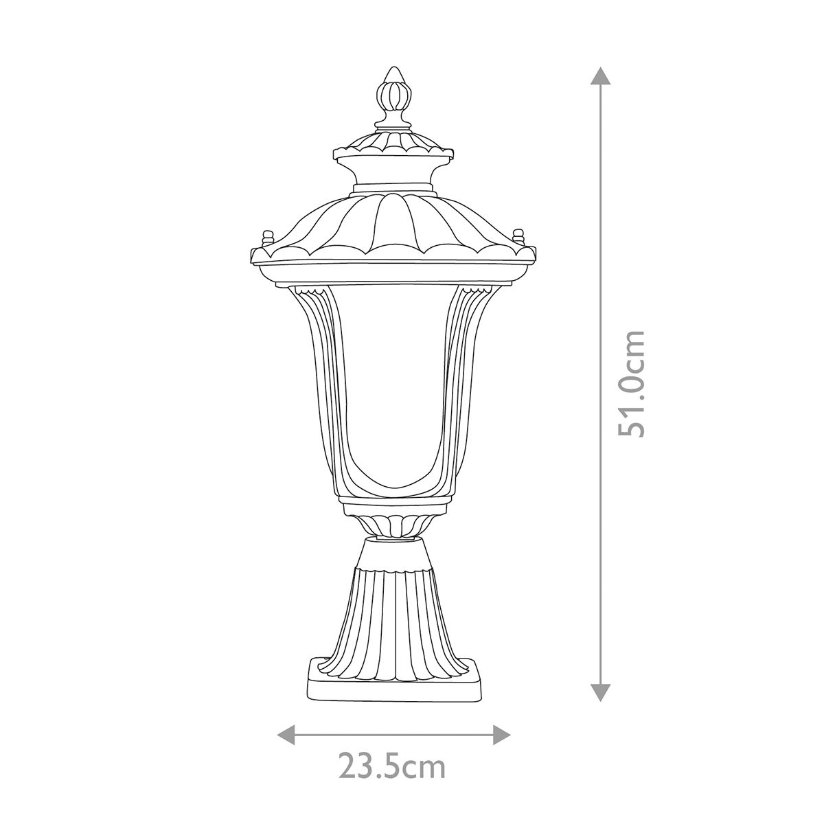 Elstead Chicago 1 Light Small Outdoor Pedestal Lantern