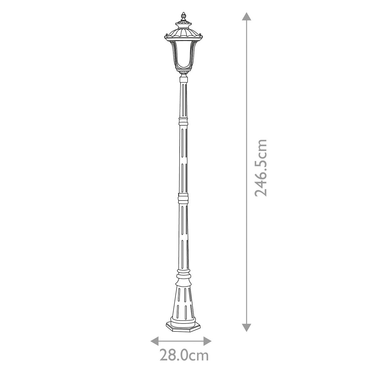 Elstead Chicago Bronze Patina Medium Outdoor Lamp Post