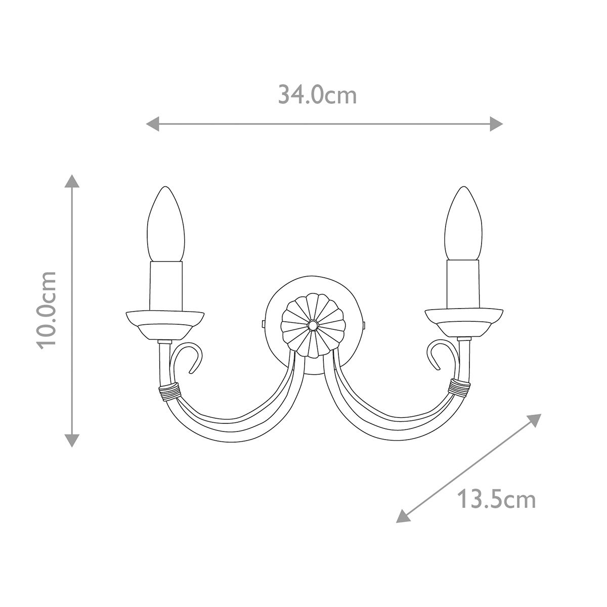 Elstead Chartwell 2 light Black Wall Light