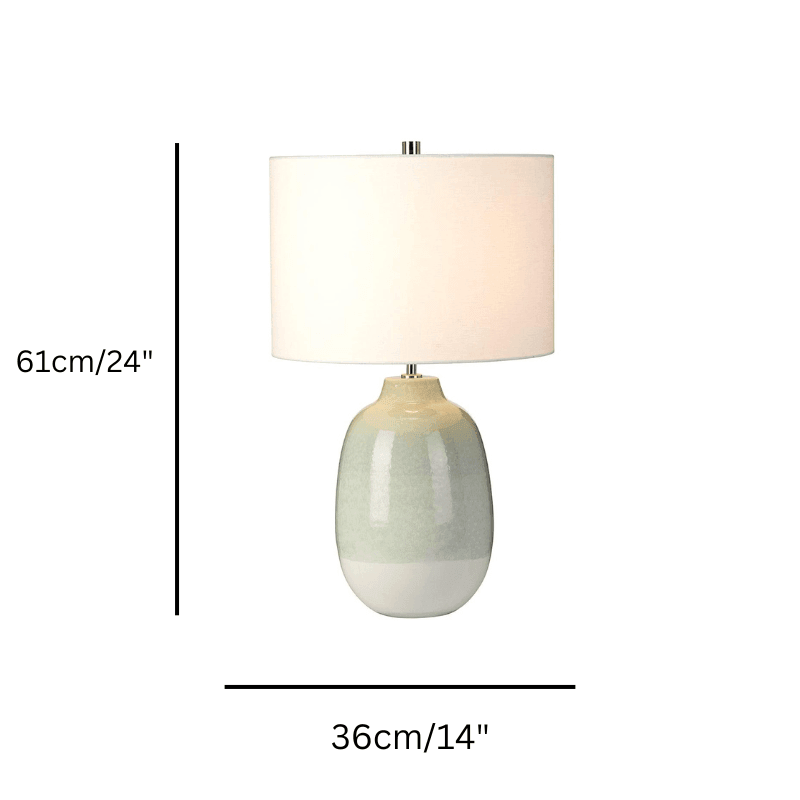 chelsfeild ceramic lamp size guide