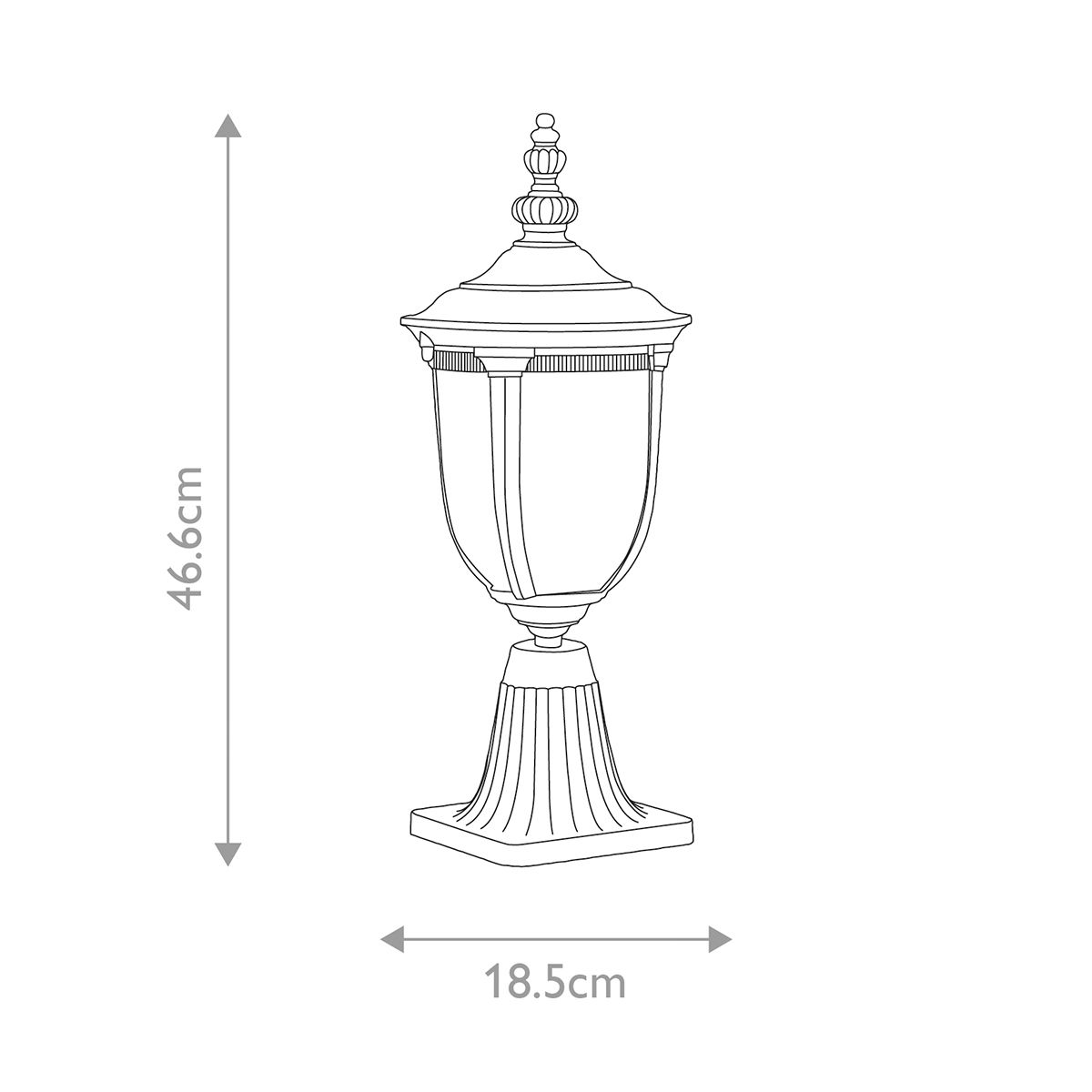 Elstead Cleveland 1 Light Small Outdoor Pedestal Lantern