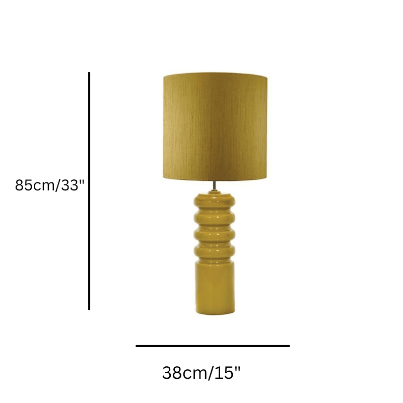 Elstead Contour Lime Ceramic Table Lamp size guide