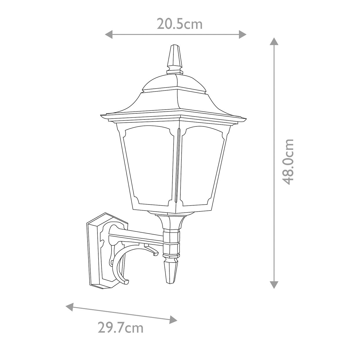 Elstead Chapel Black Outdoor Uplighter Wall Light