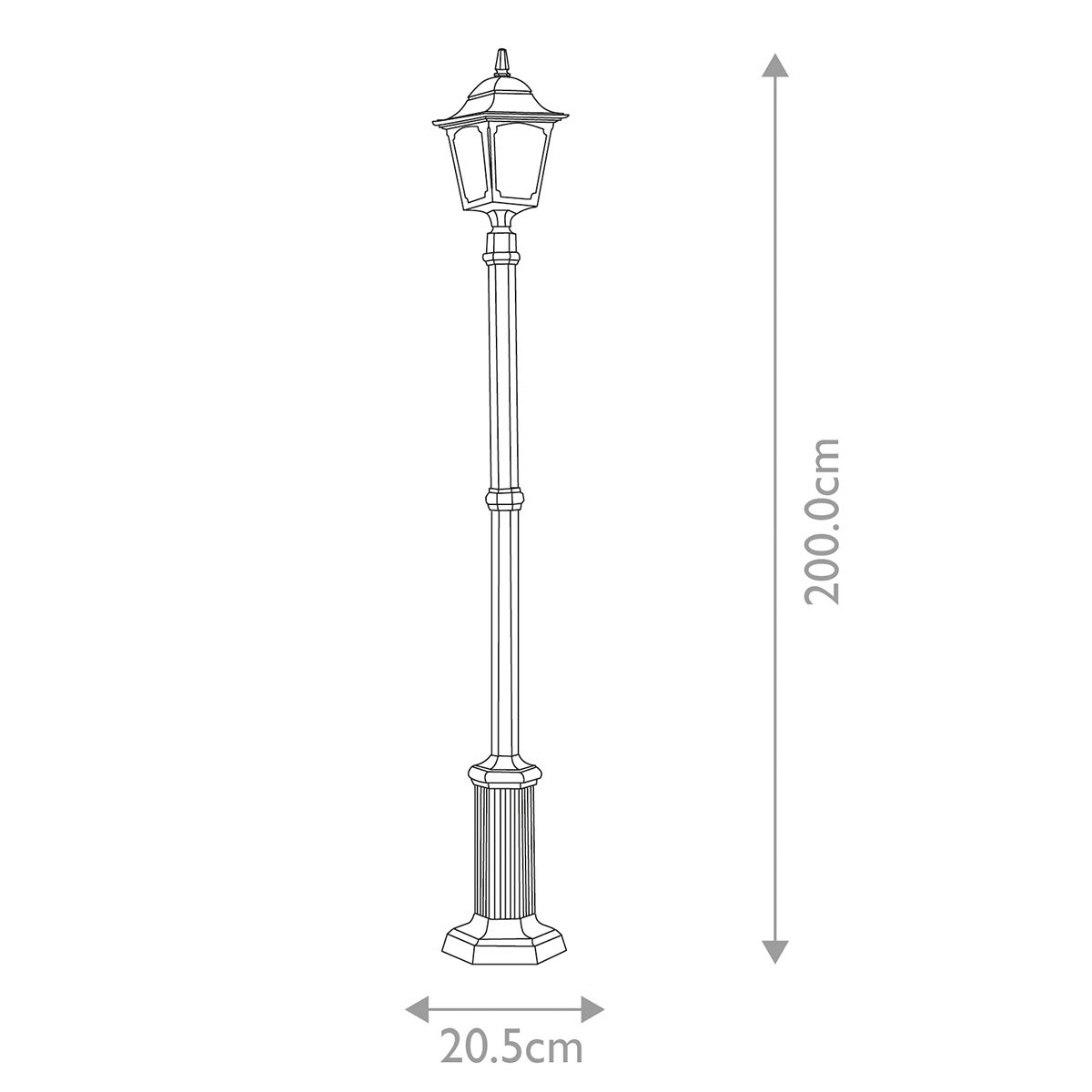 Elstead Chapel Black Outdoor Midi Lamp Post