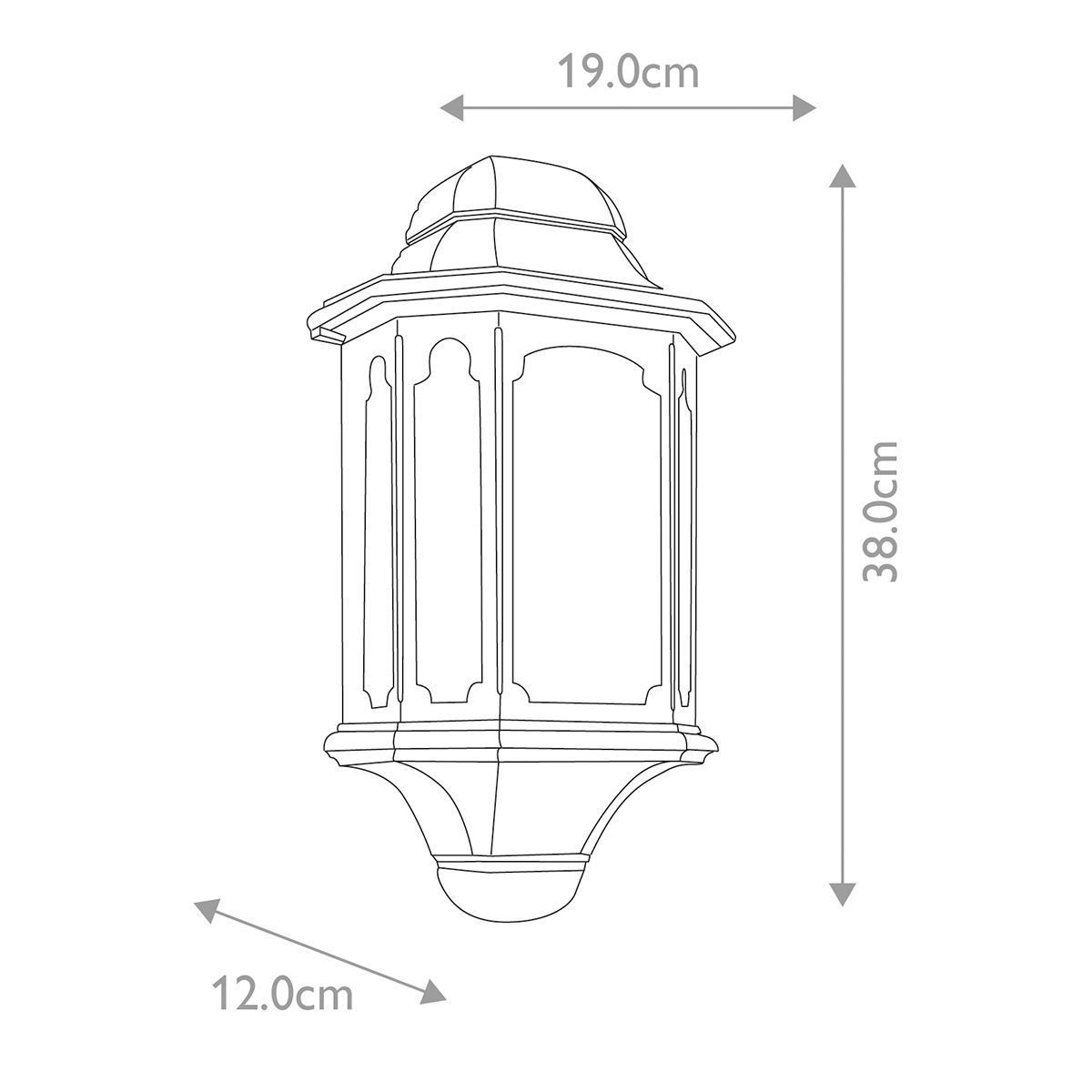 Elstead Chapel Black Exterior Half Wall Light