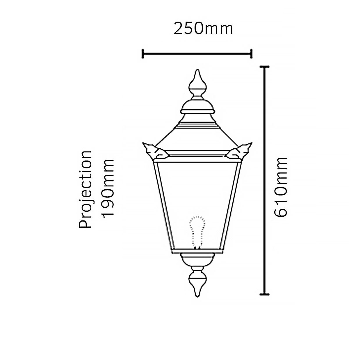 Elstead Chelsea Copper Large Outdoor Half Wall Light — close-up detail