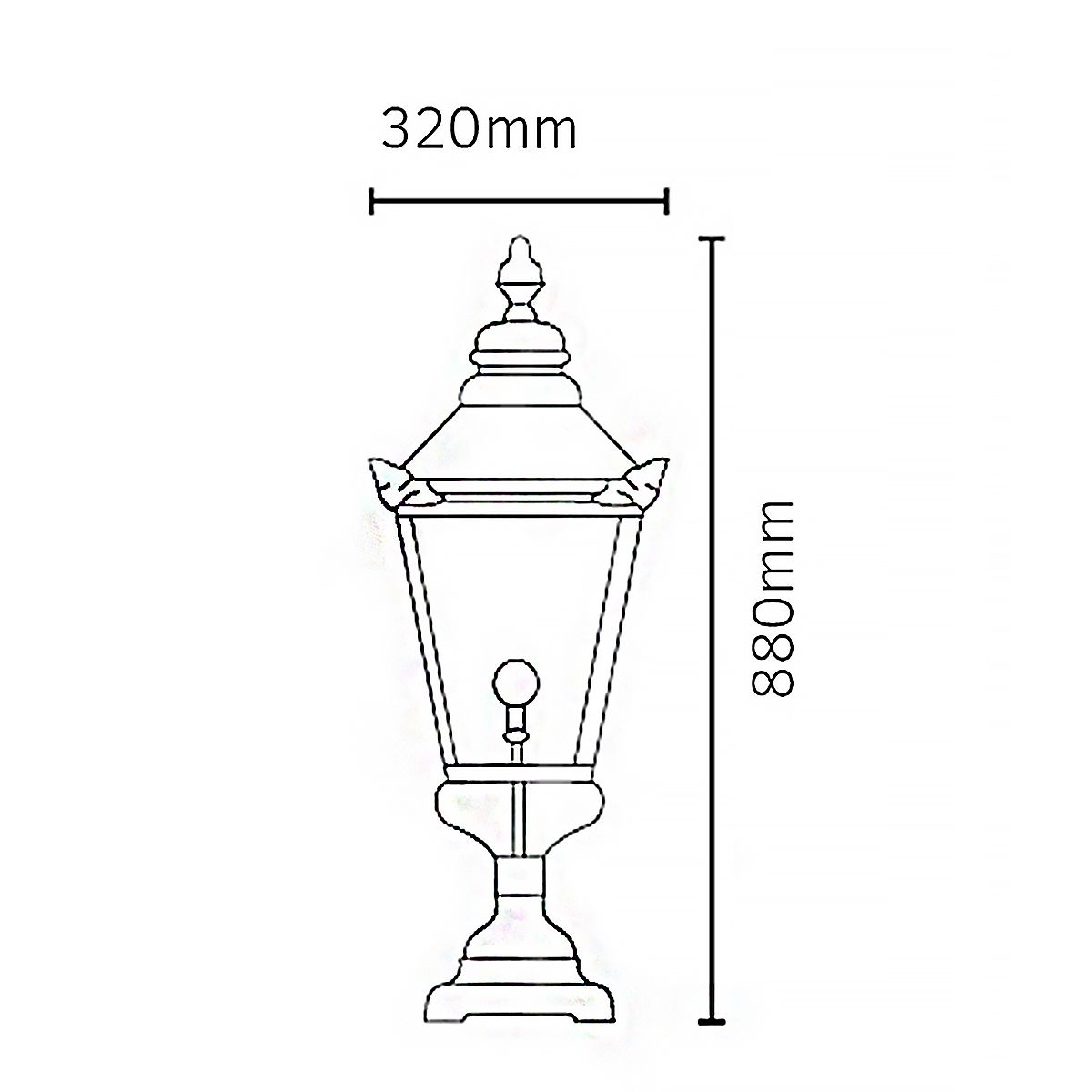 Elstead Chelsea Large Copper Outdoor Pedestal Lantern