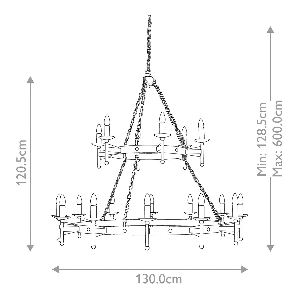 Elstead Cromwell 18 Light Old Bronze Chandelier