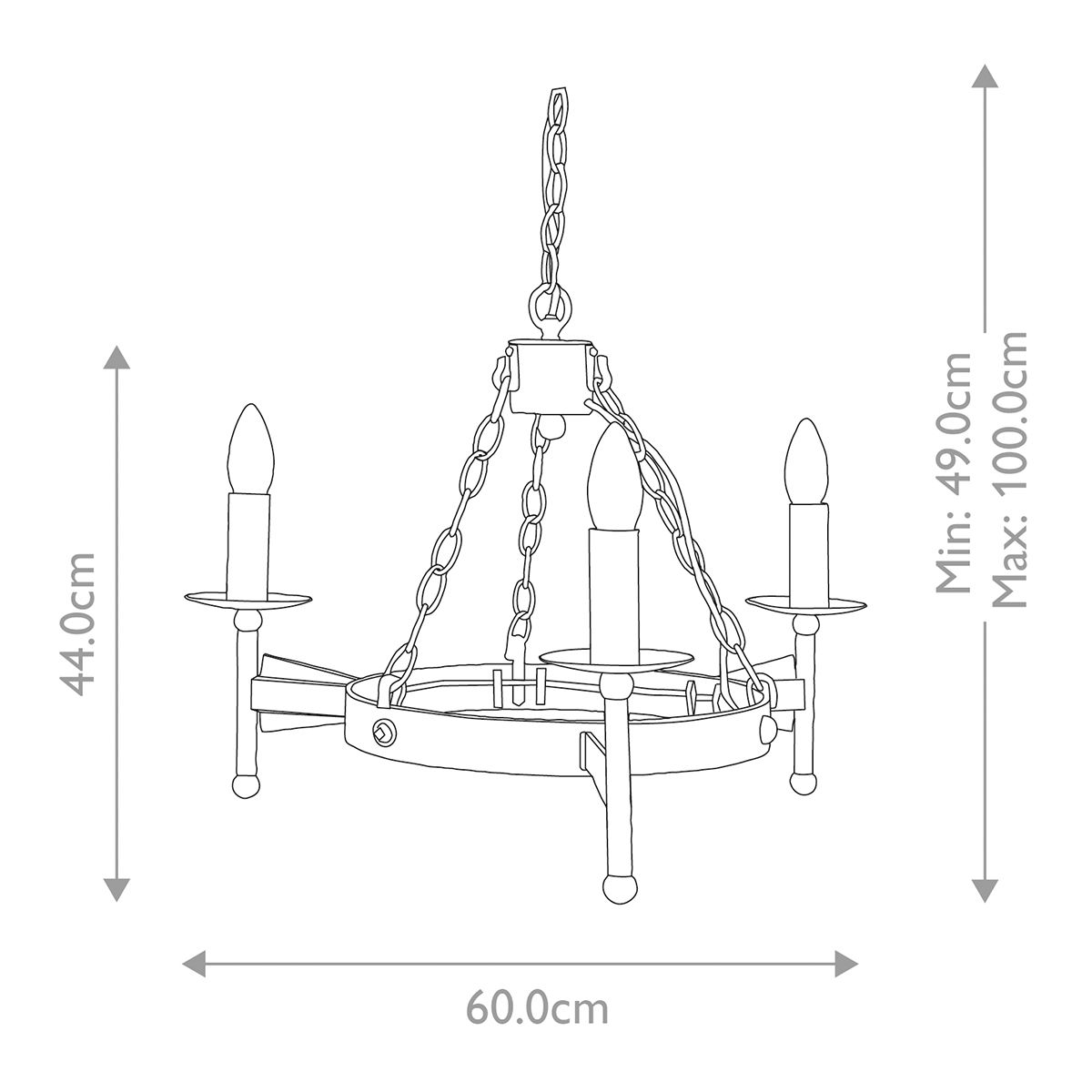 Elstead Cromwell Olde Bronze 3 Light Chandelier