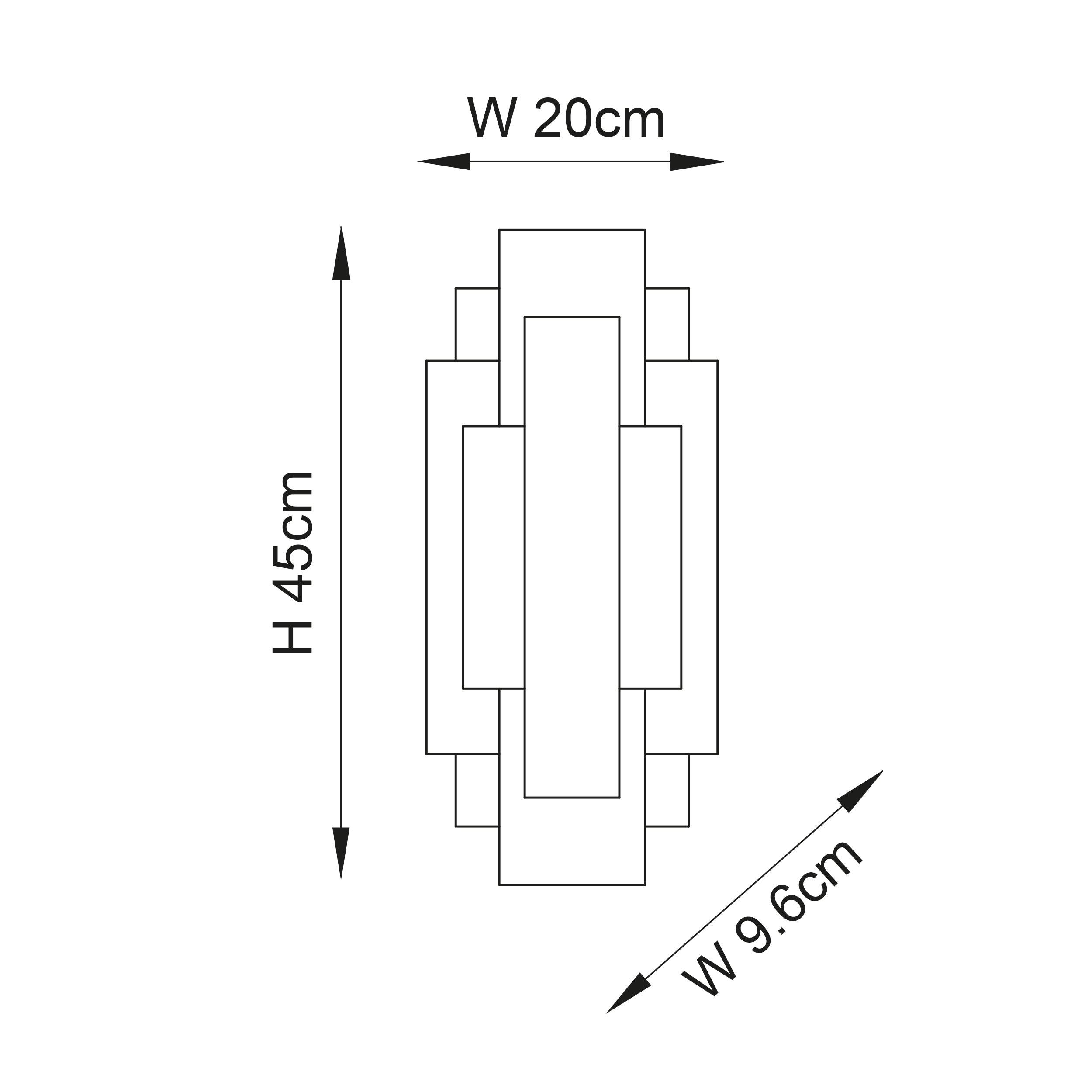 antwerp rectangular silver art deco wall light close fitting image