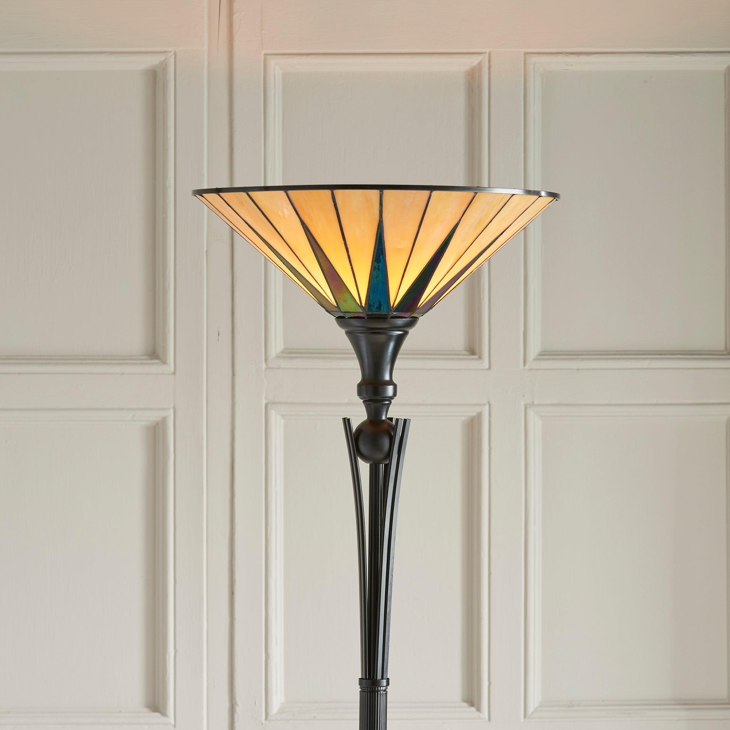 dark star tiffany uplighter floor lamp close fitting image