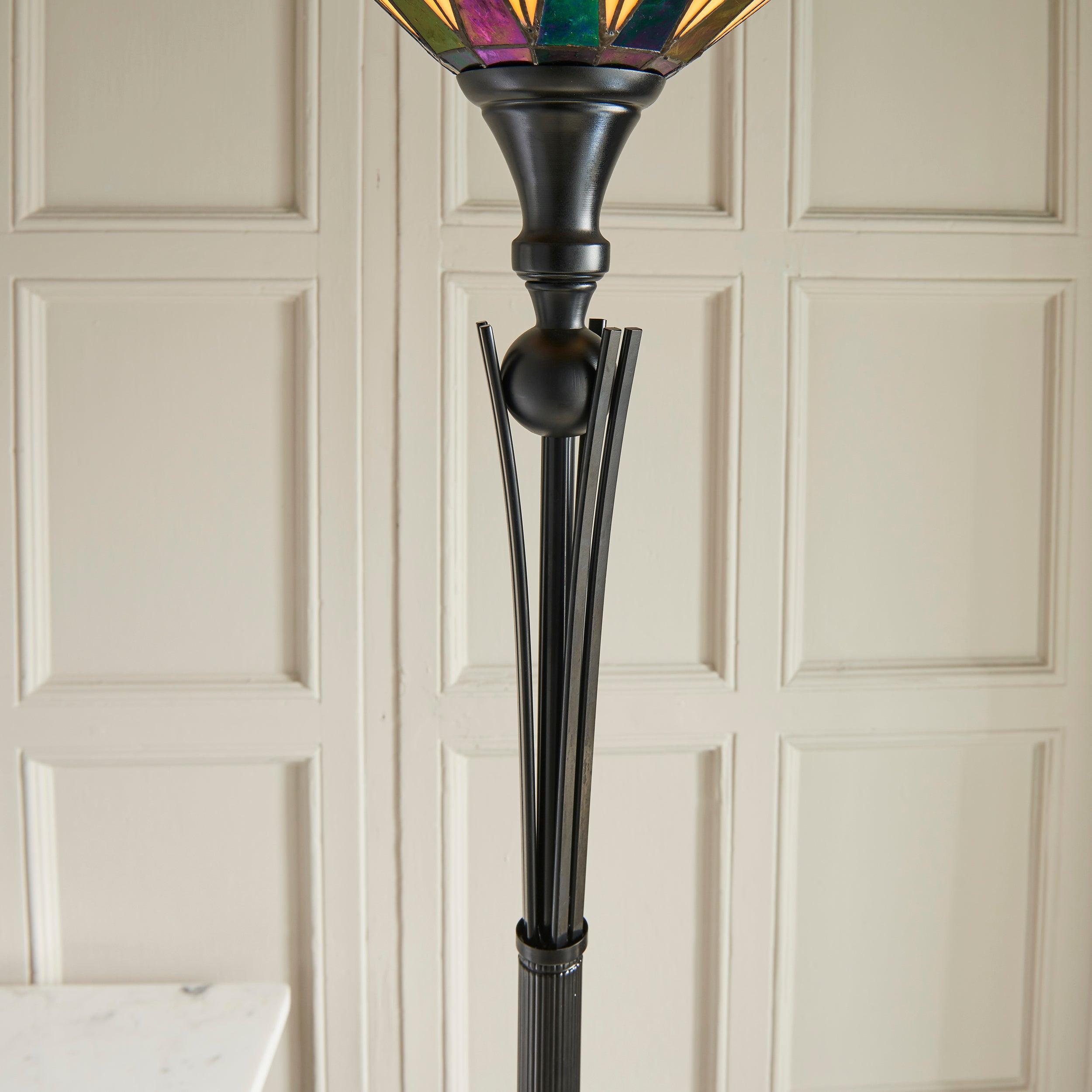 dark star tiffany uplighter floor lamp Hallway Lighting Close Up
