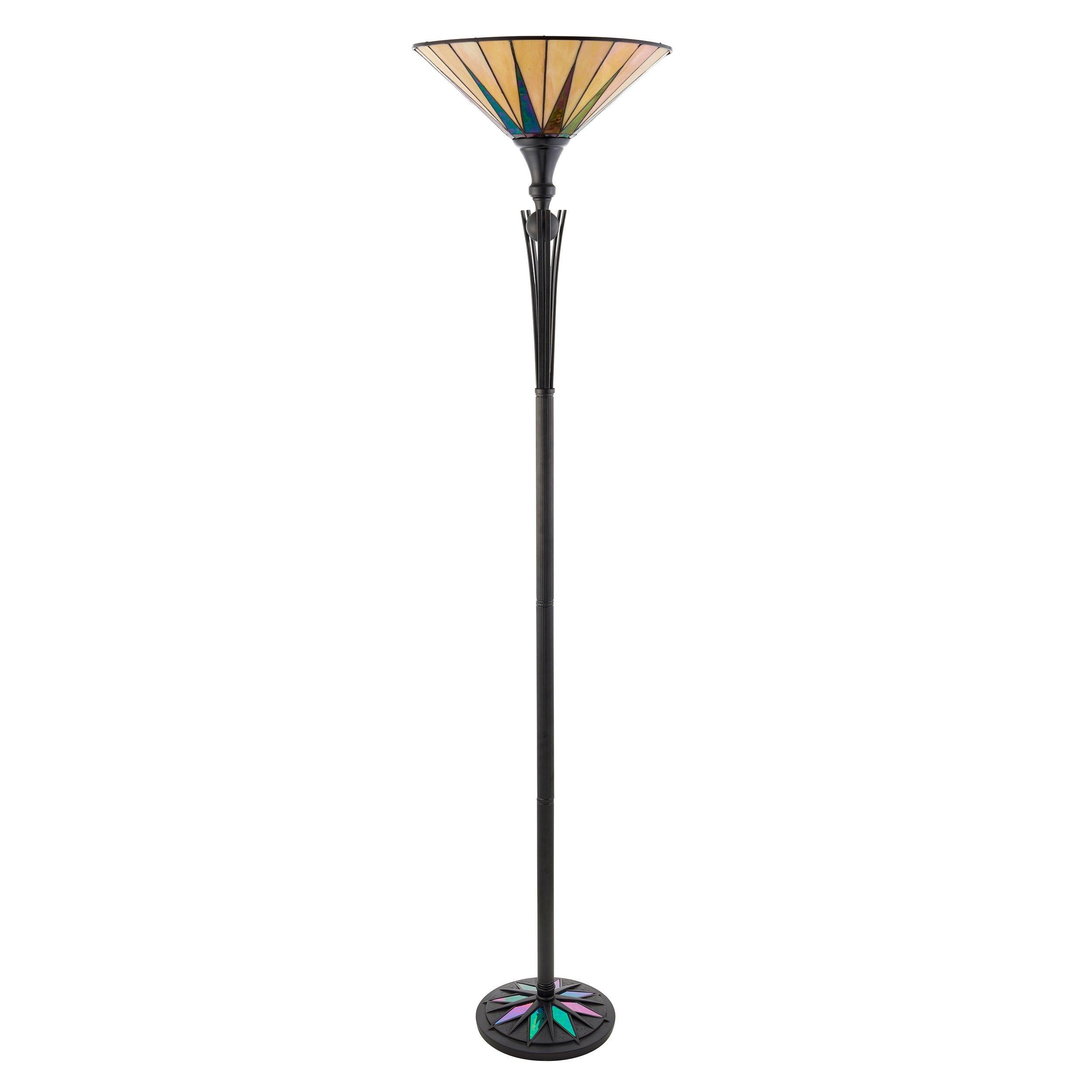 dark star tiffany uplighter floor lamp unlit close up image
