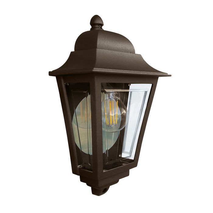 Deco Lane 1 Light Bronze Outdoor Half Wall Lantern DECO-LANE7-BRONZE by Elstead Lighting