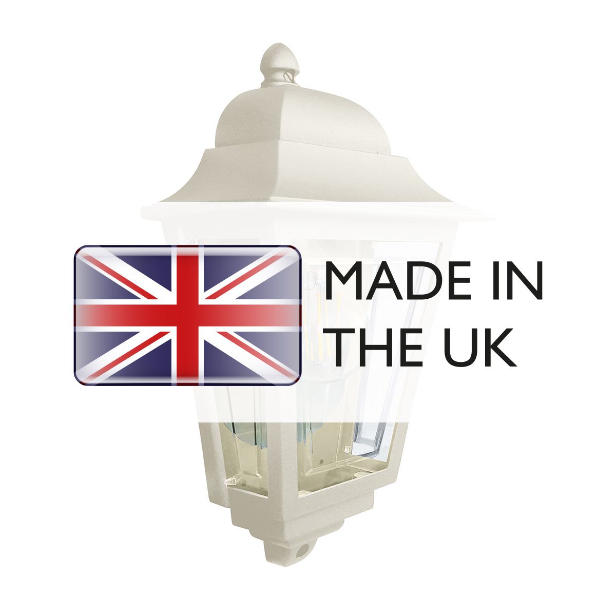 Deco Lane 1 Light Cream Outdoor Half Wall Lantern