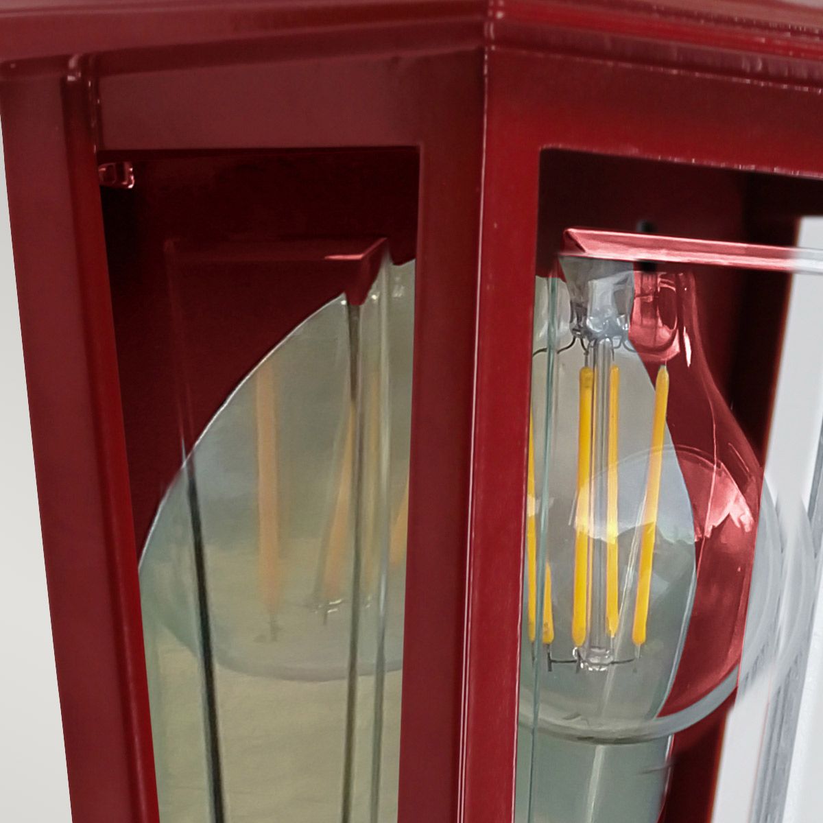 Deco Lane 1 Light Red Outdoor Half Wall Lantern