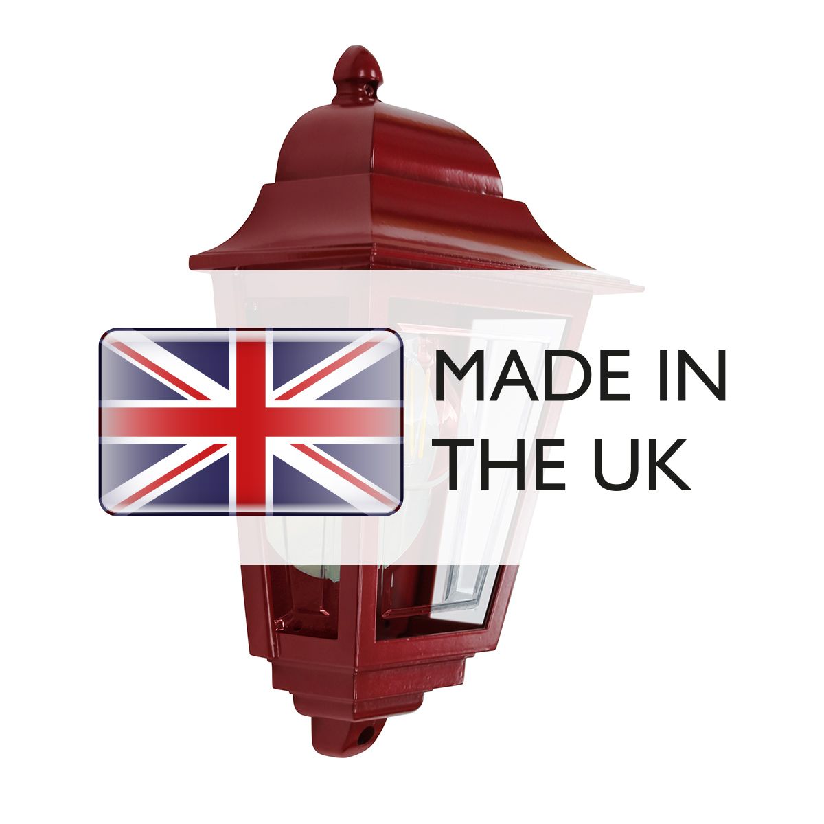 Deco Lane 1 Light Red Outdoor Half Wall Lantern