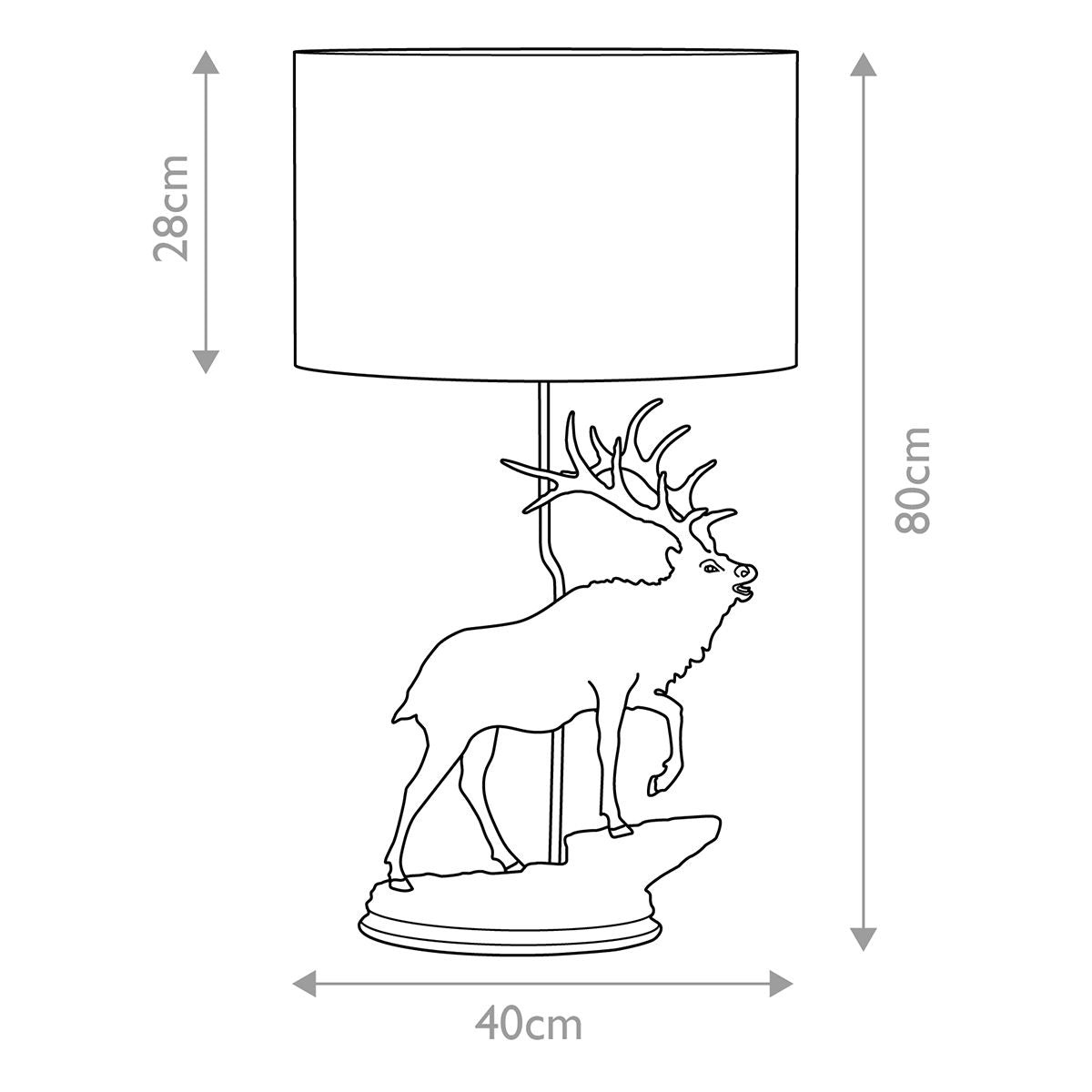 Angus 1 Light Bronze Table Lamp With Natural Oval Shade