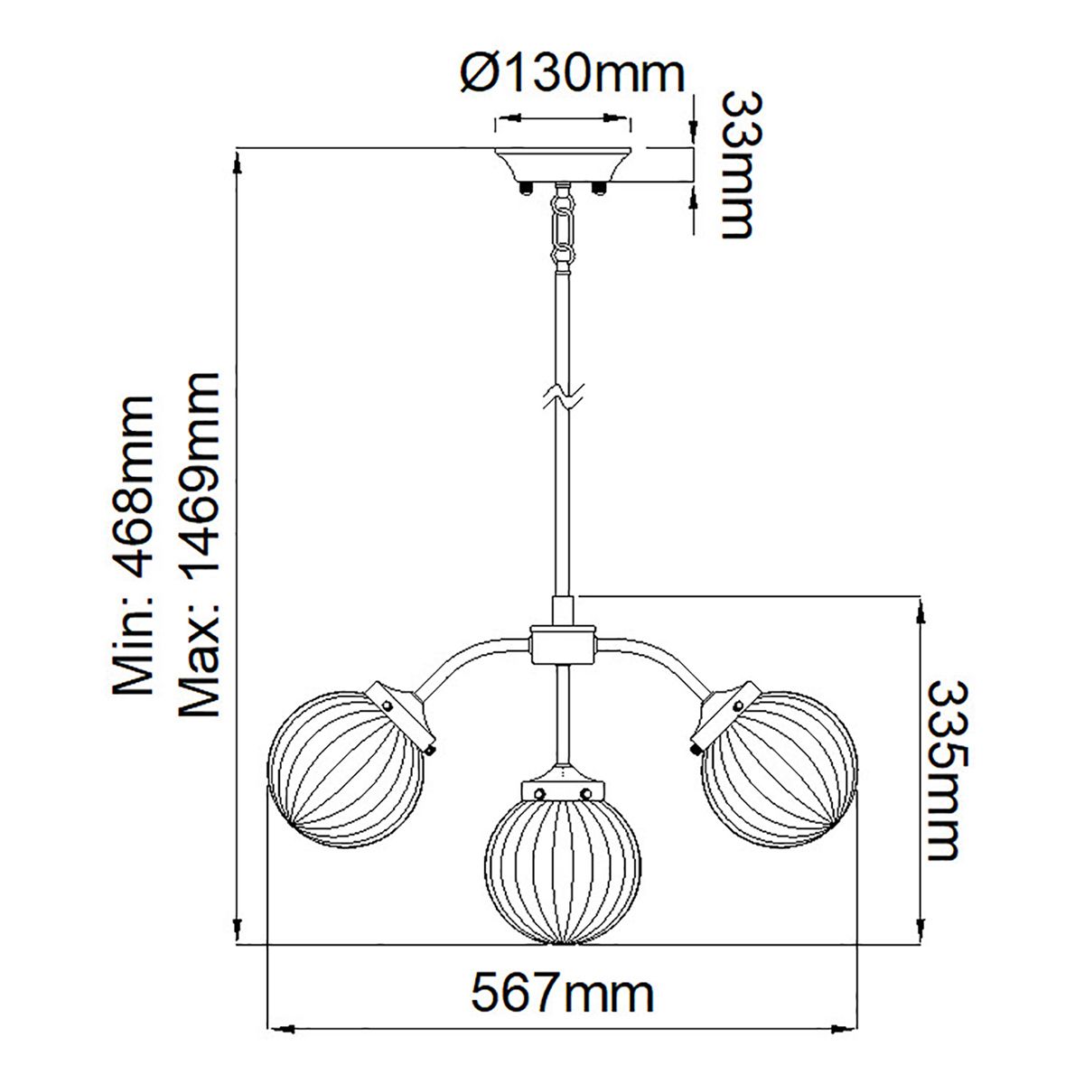 Elstead Cosmos 5 Light Brass & Cream Ceiling Pendant