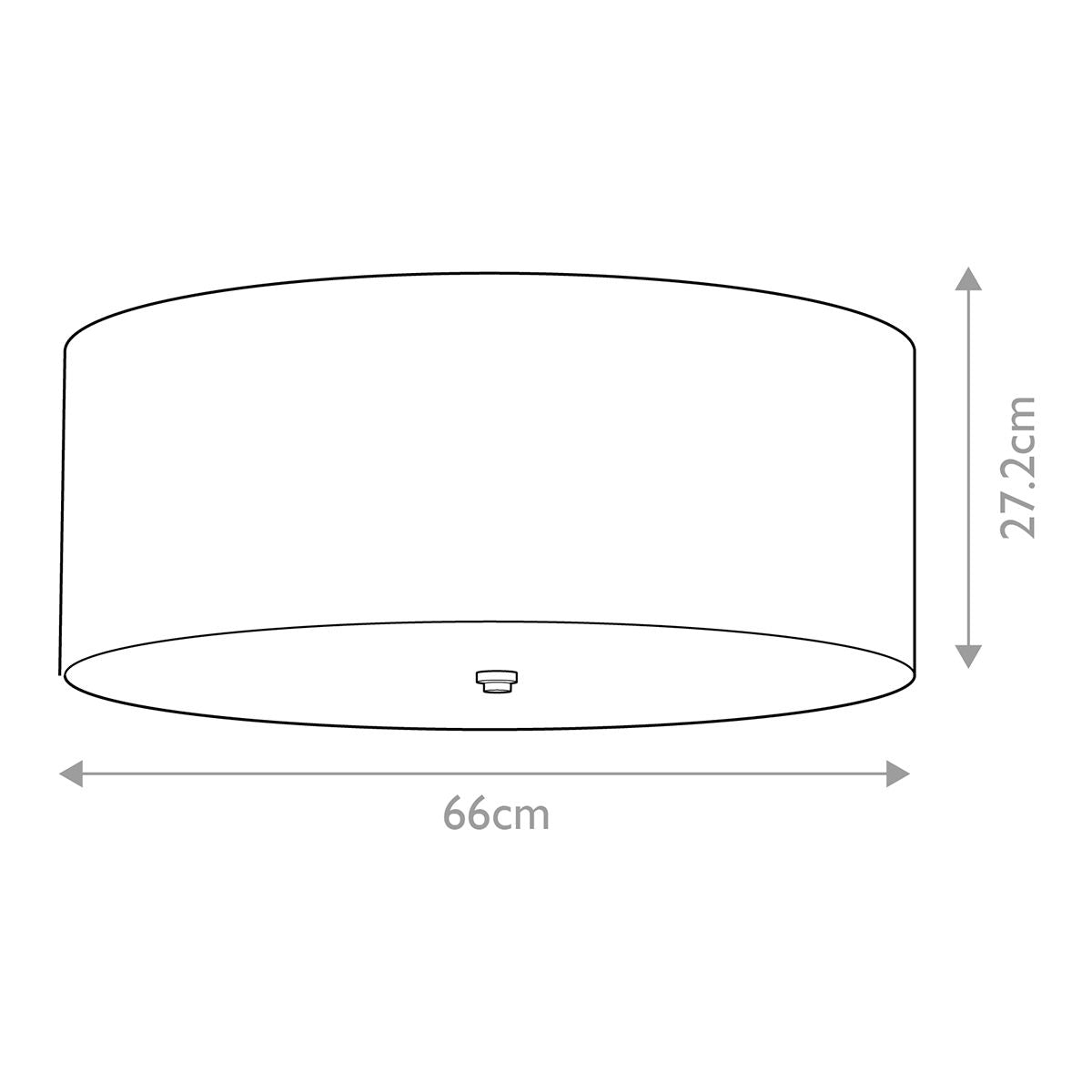 Elstead Fletcher 26" Flush Drum Shade with Polished Chrome Finial