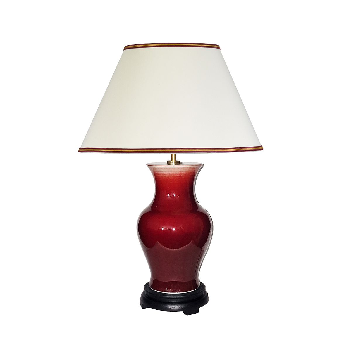 Majin Oxblood Red Ceramic Table Lamp with Polycotton shade