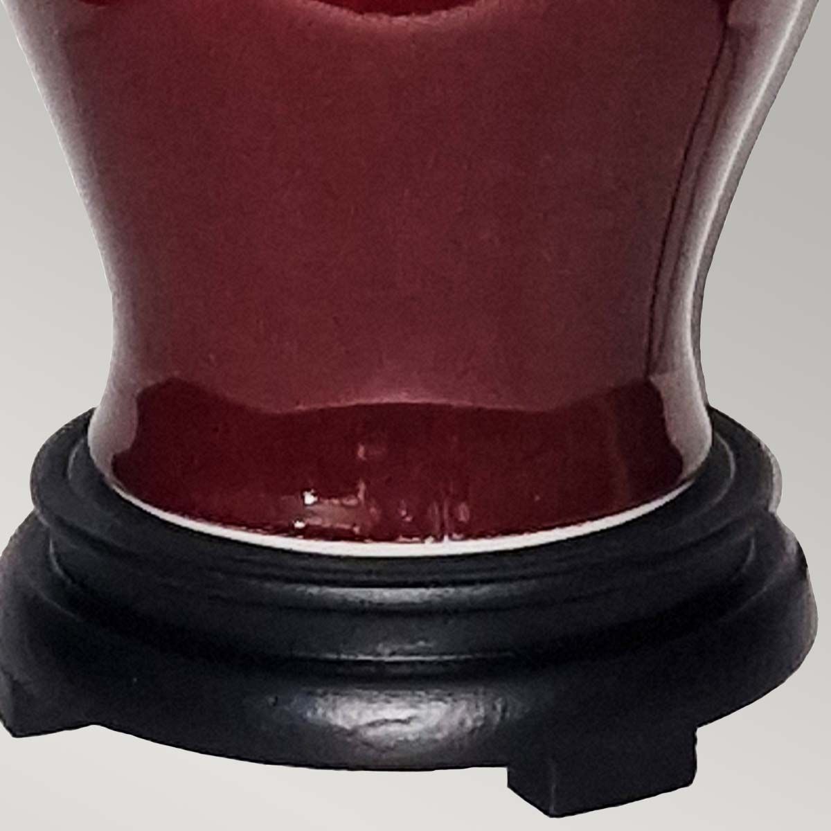 Majin Oxblood Red Ceramic Table Lamp with Polycotton shade