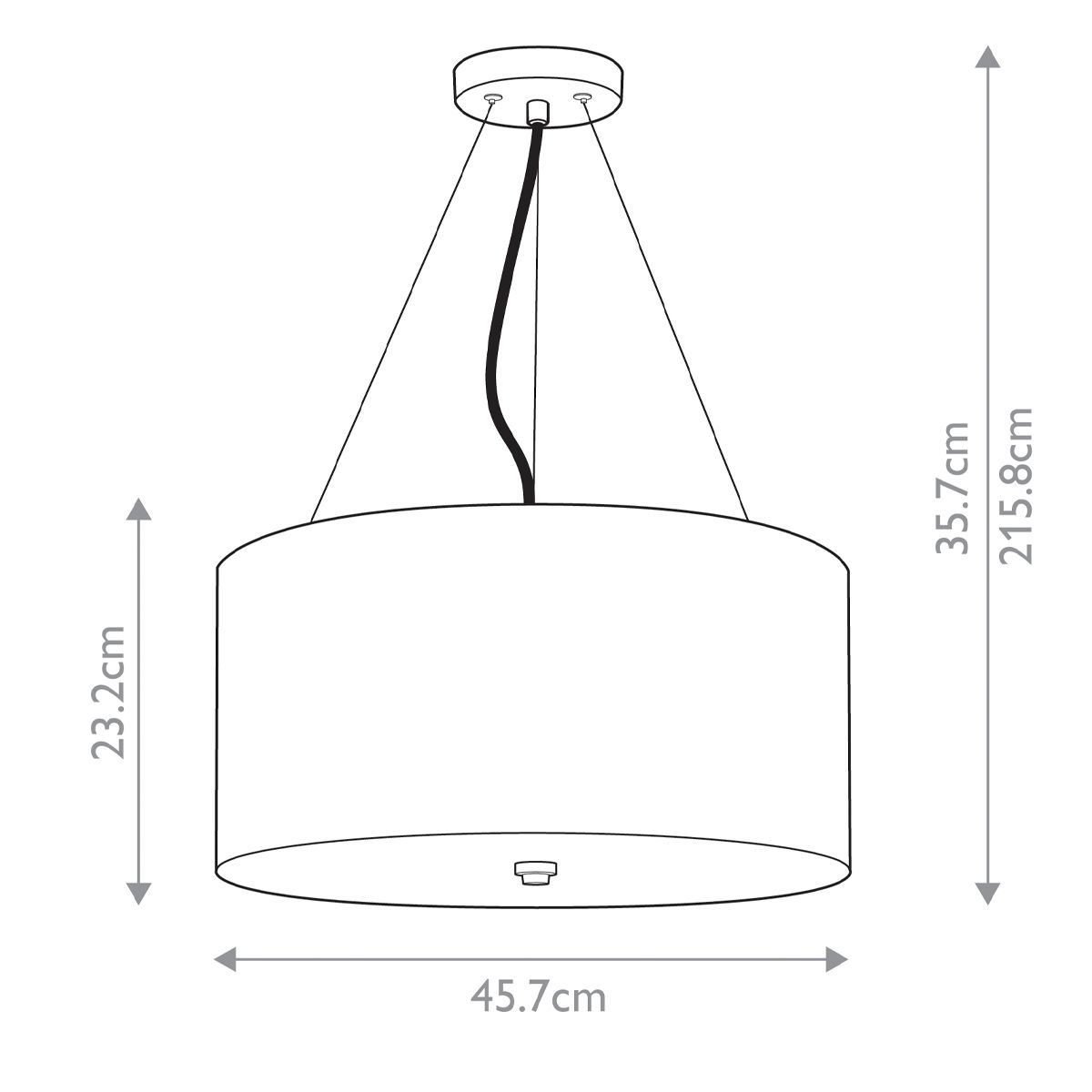 Pearce 18" Pendant with Brass Ceiling Pan Designers Light Box
