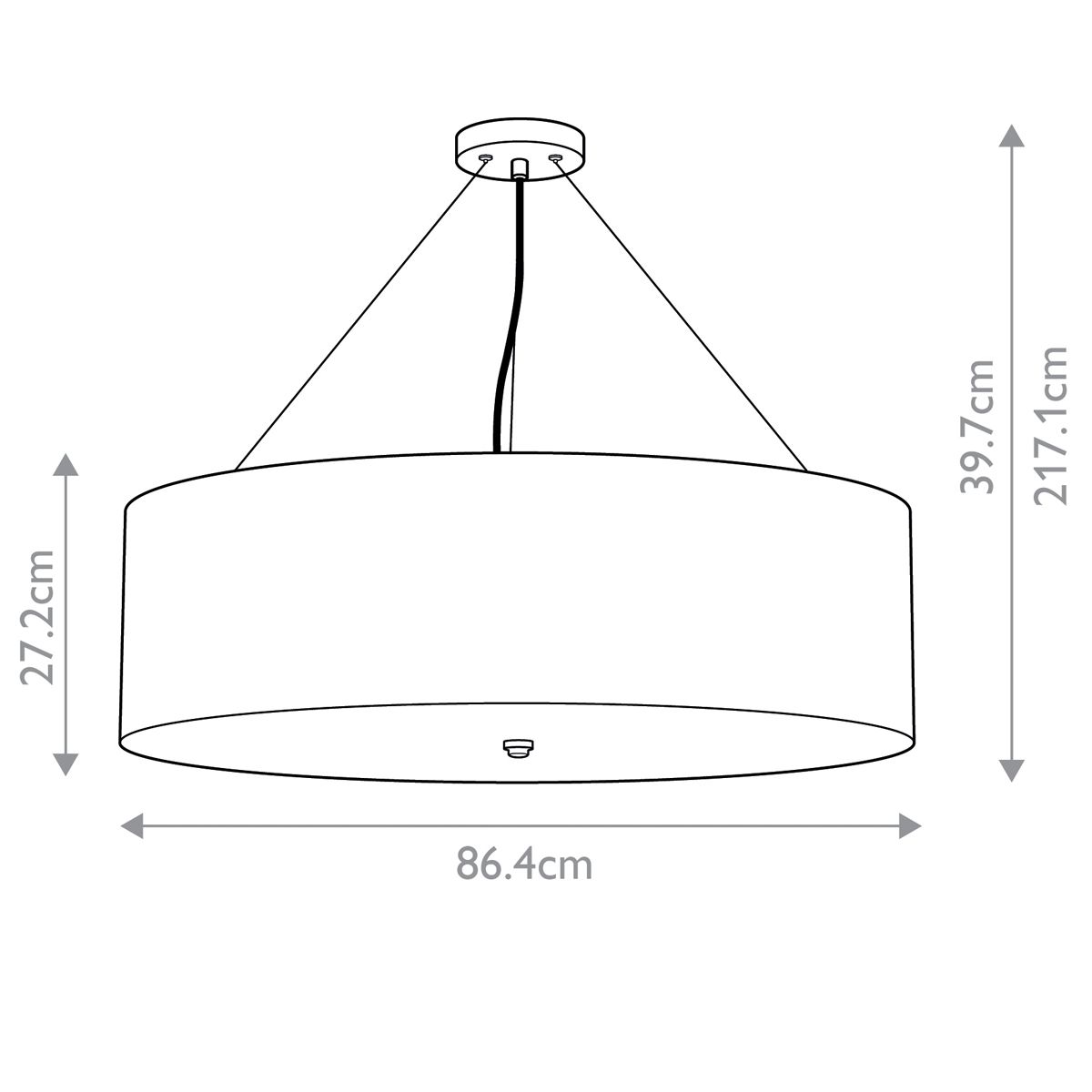 Elstead Pearce 34" Pendant with Chrome Ceiling Pan