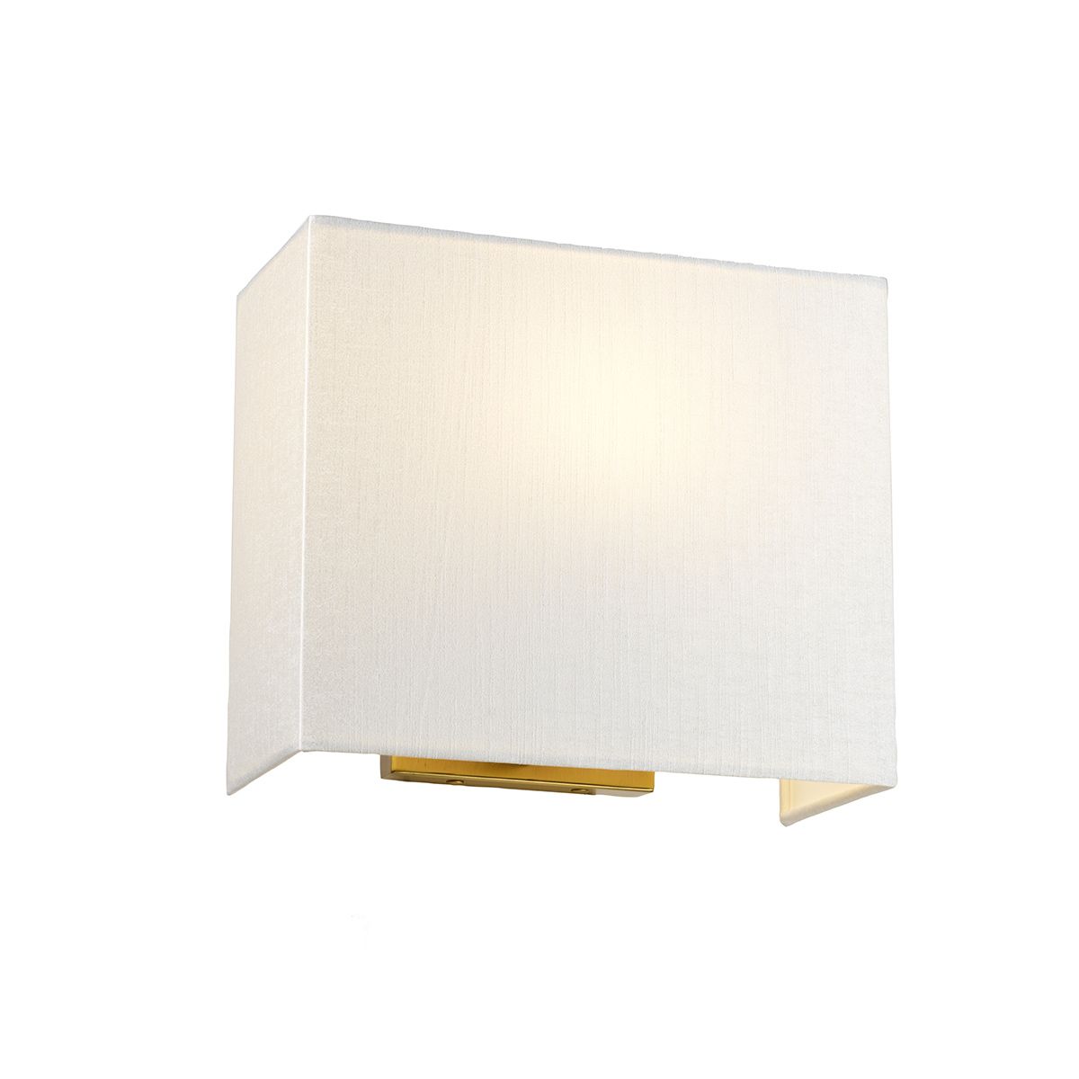 Riley Medium Rectangular Wall Light with Aged Brass Back Plate