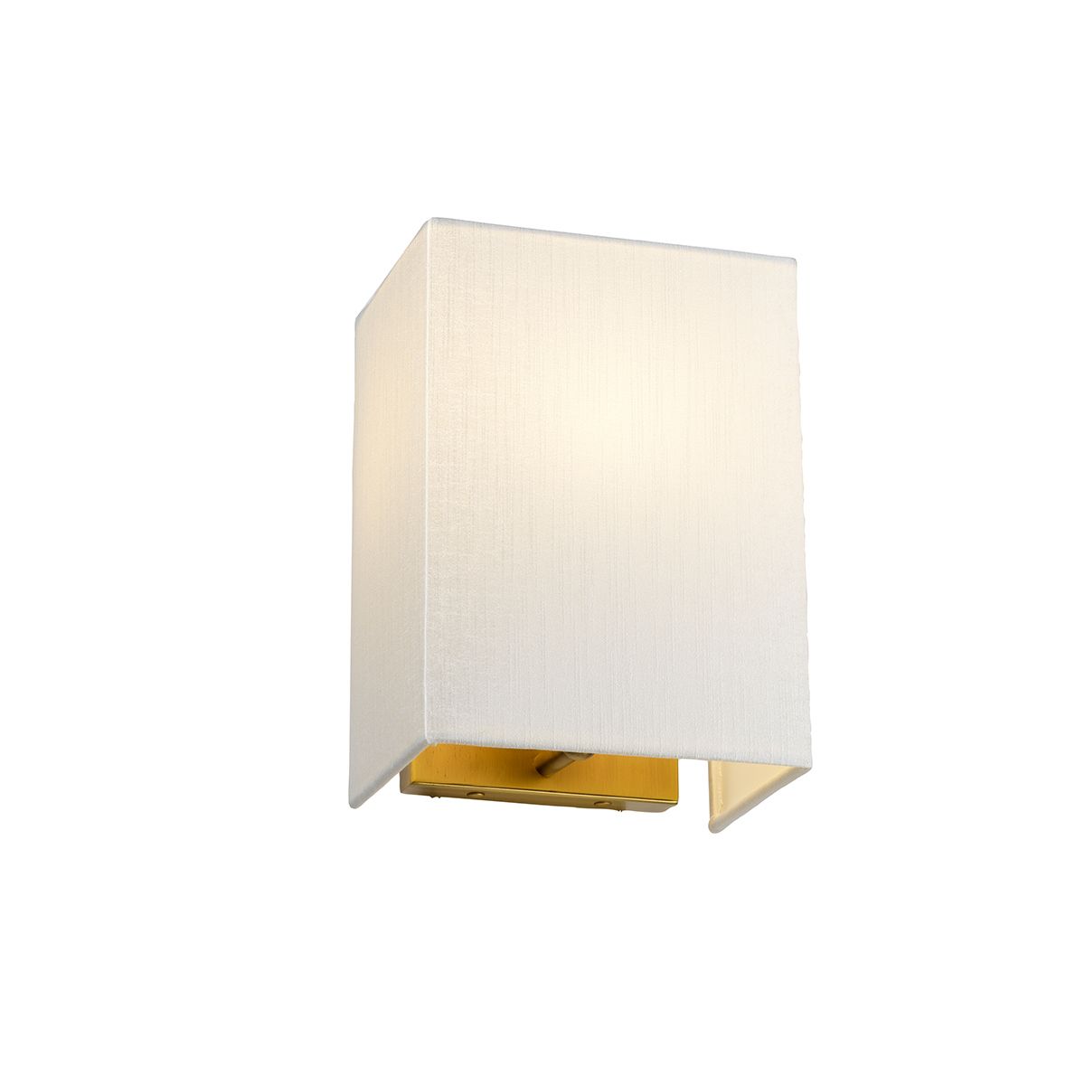 Riley Small Rectangular Wall Light with Aged Brass Back Plate
