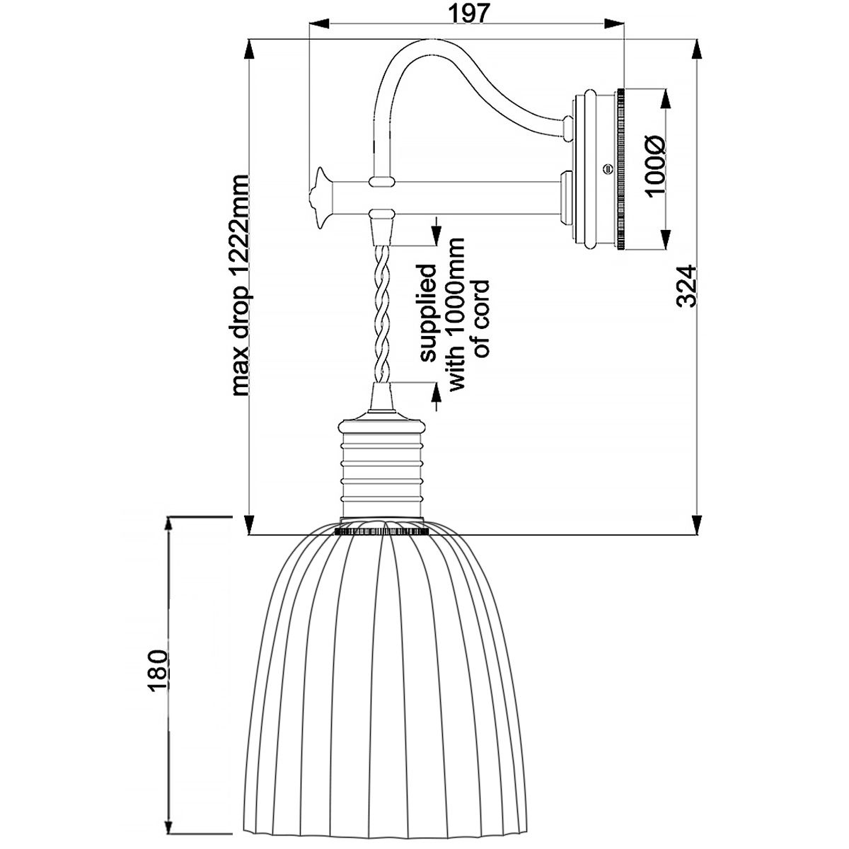 Douille 1 Light Polished Nickel Wall Light Elstead Lighting