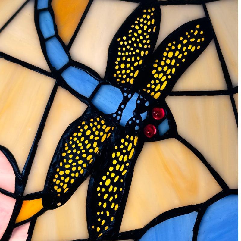 floral dragonfly tiffany table lamp Living room lighting image