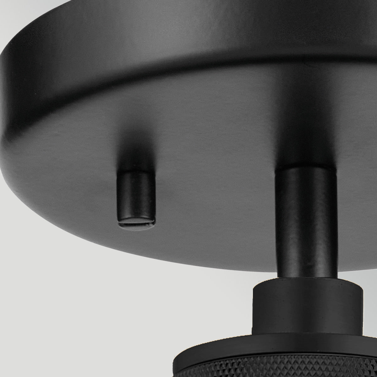 Hampstead Black Duo-Mount Pendant - Prismatic Smoke Glass Shade