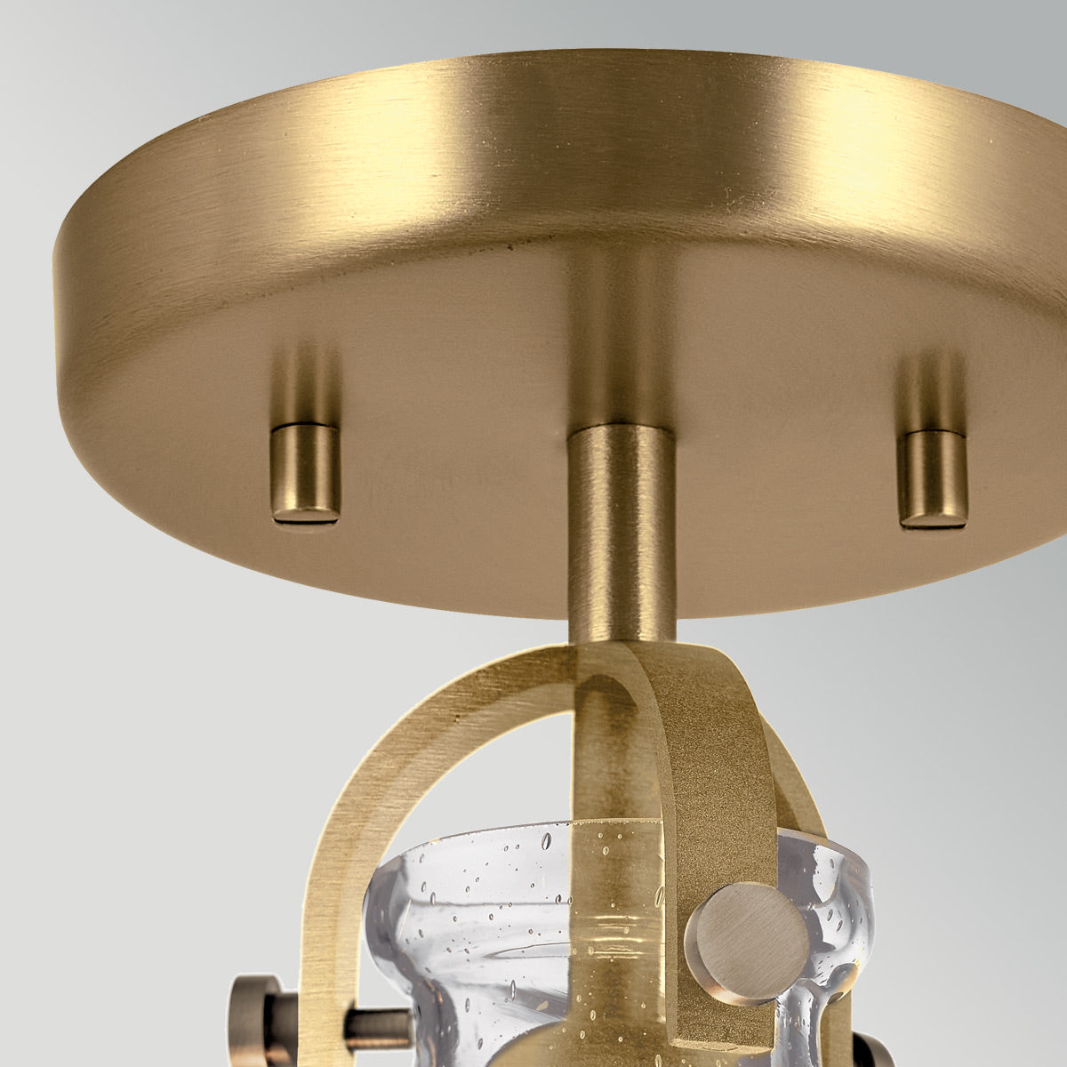 Hampton Brass Duo-Mount Pendant - Blown Seed Glass Shade