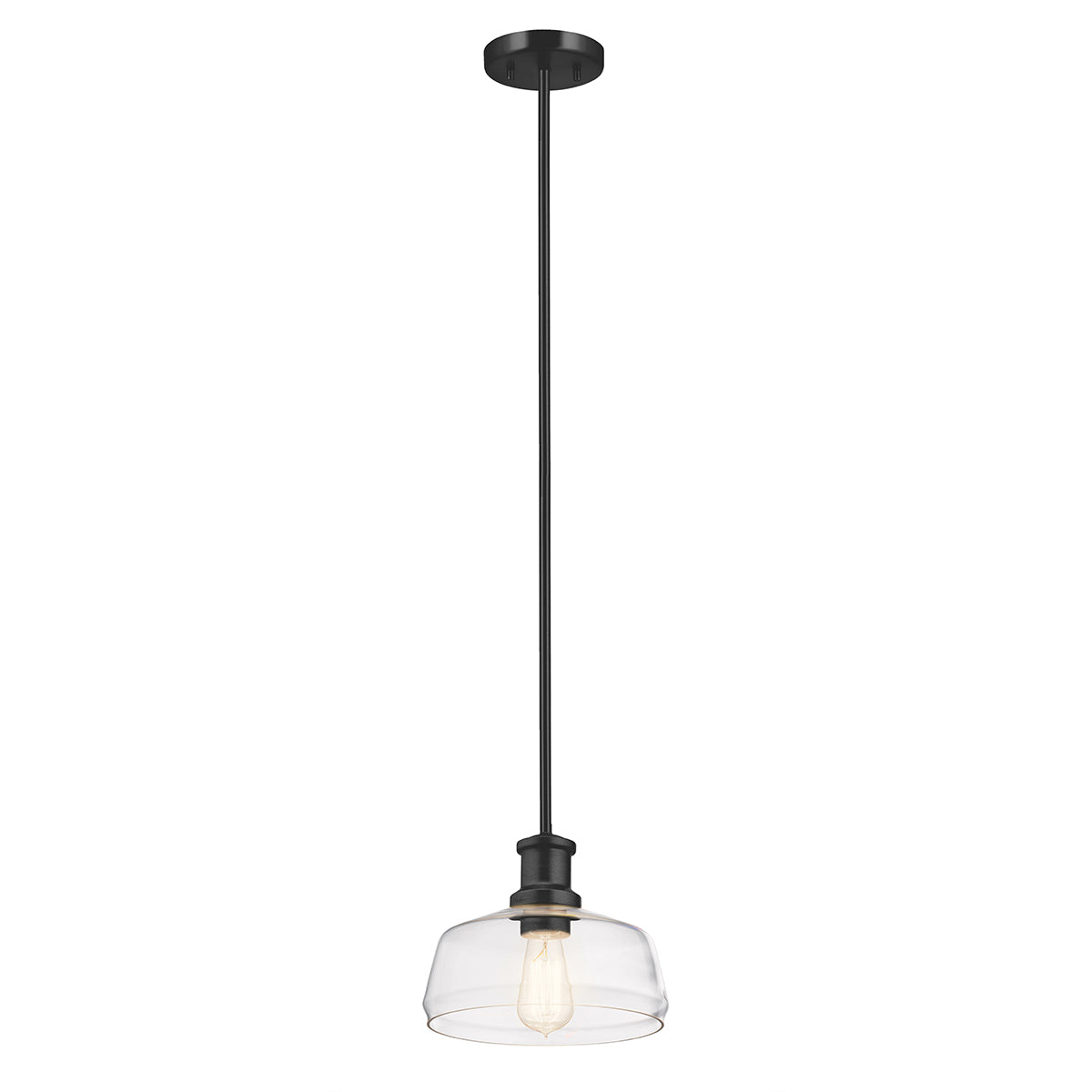 Notting Hill Graphite Duo-Mount Pendant - Blown Clear Glass Shade