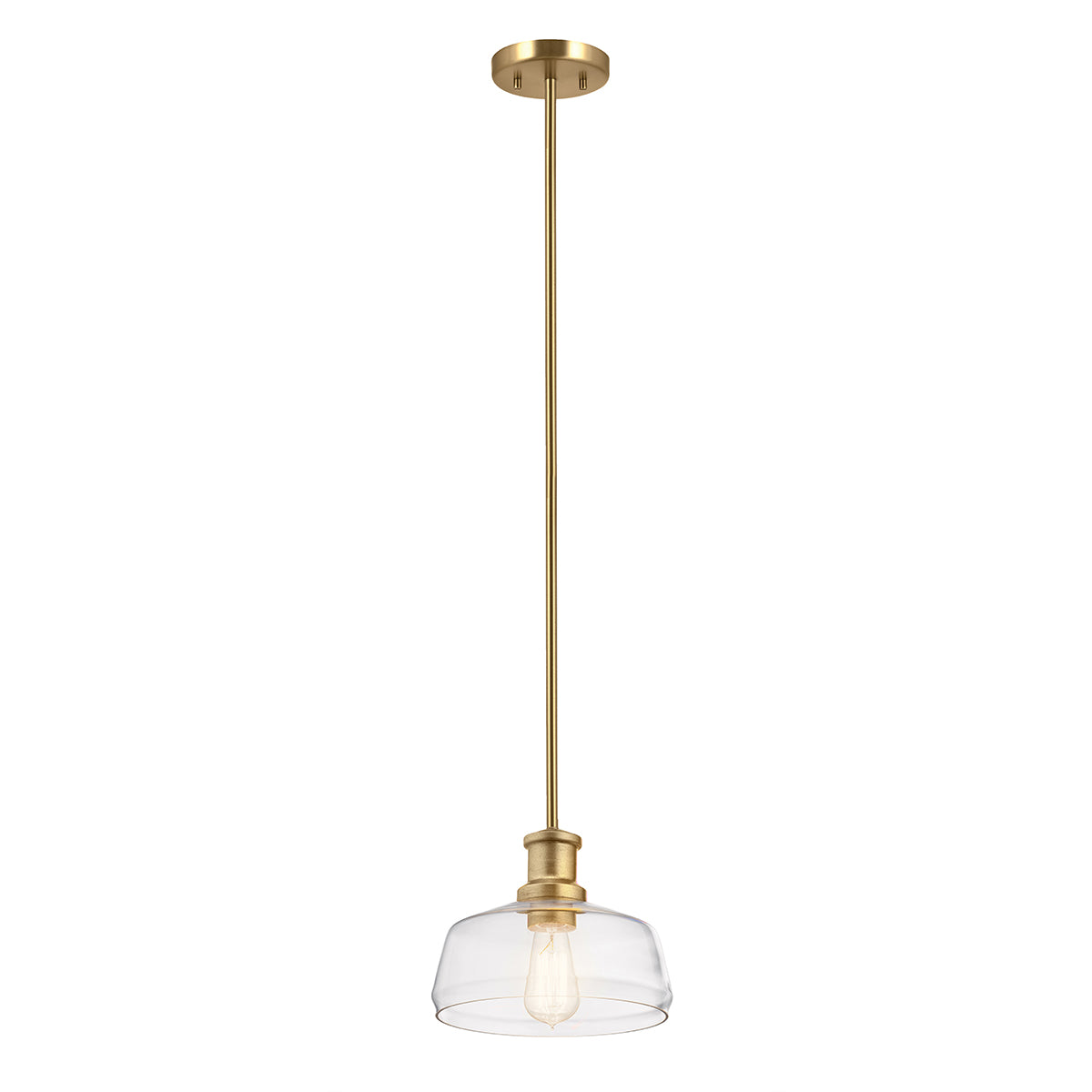 Notting Hill Brass Duo-Mount Pendant - Blown Clear Glass Shade