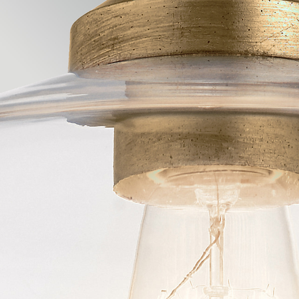 Notting Hill Brass Duo-Mount Pendant - Blown Clear Glass Shade