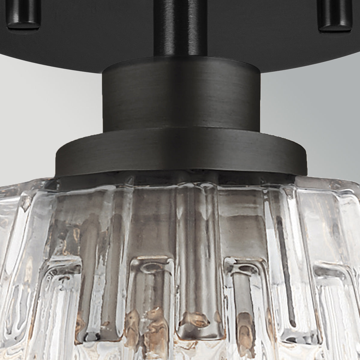 Windsor Black Duo-Mount Industrial Pendant - Blown Glass Shade