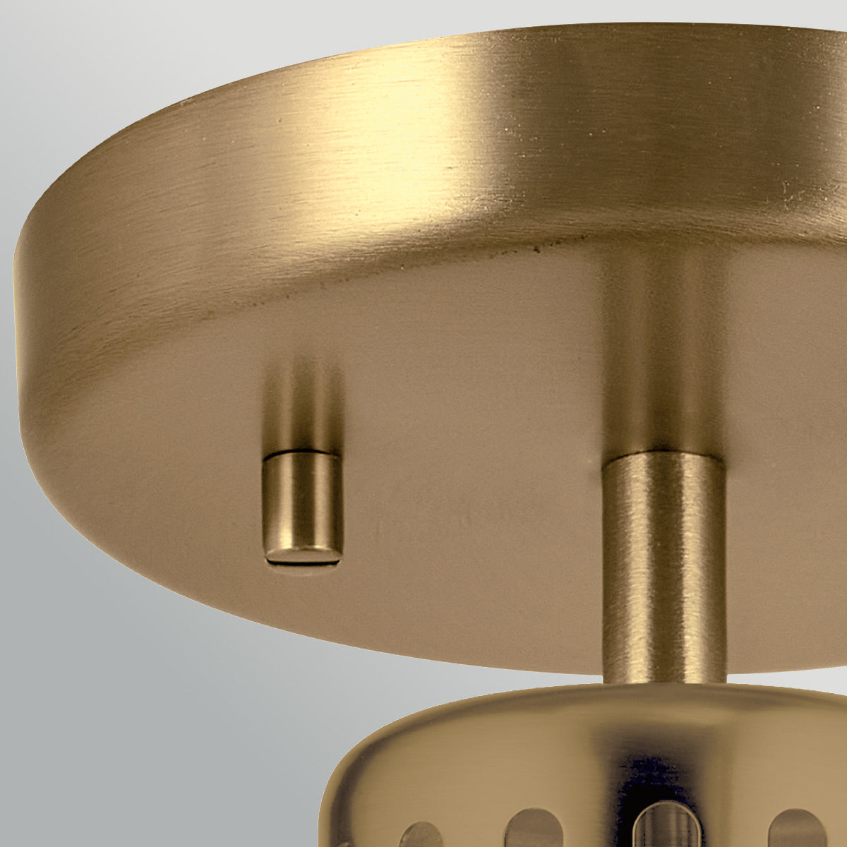 York Brass Duo-Mount Industrial Pendant - Pale Blue Canister Shade