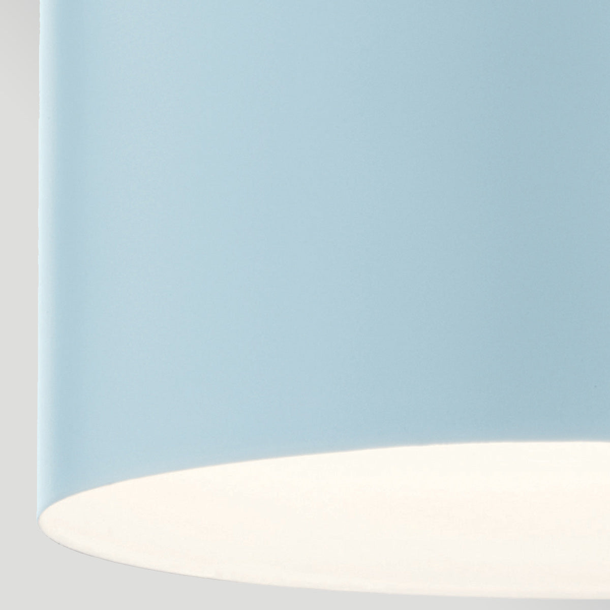 York Brass Duo-Mount Industrial Pendant - Pale Blue Canister Shade