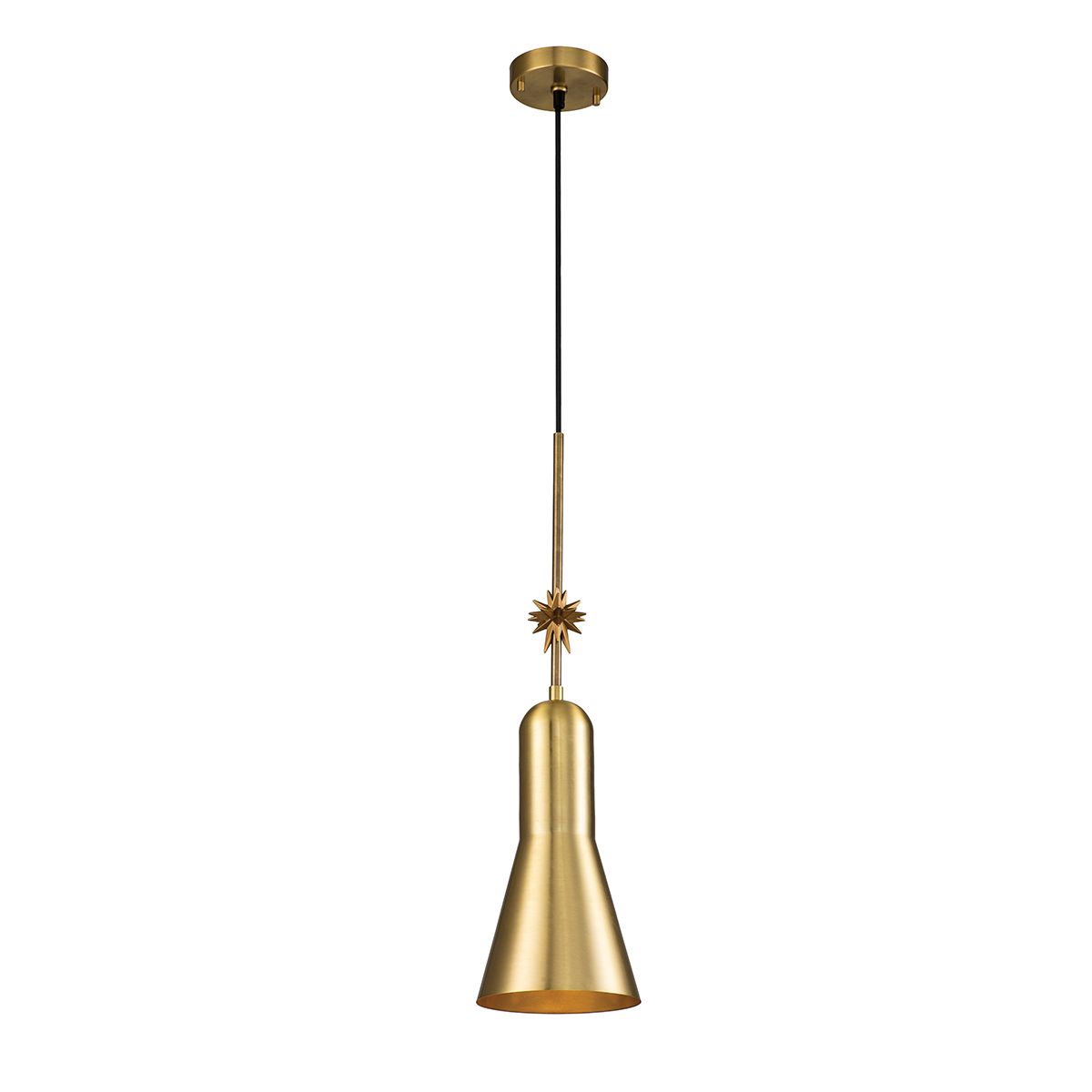 Etoile Aged Brass and Gold Leaf Medium Hallway Ceilng Pendant Light by Elstead Lighting ETOILE-P-M-AB