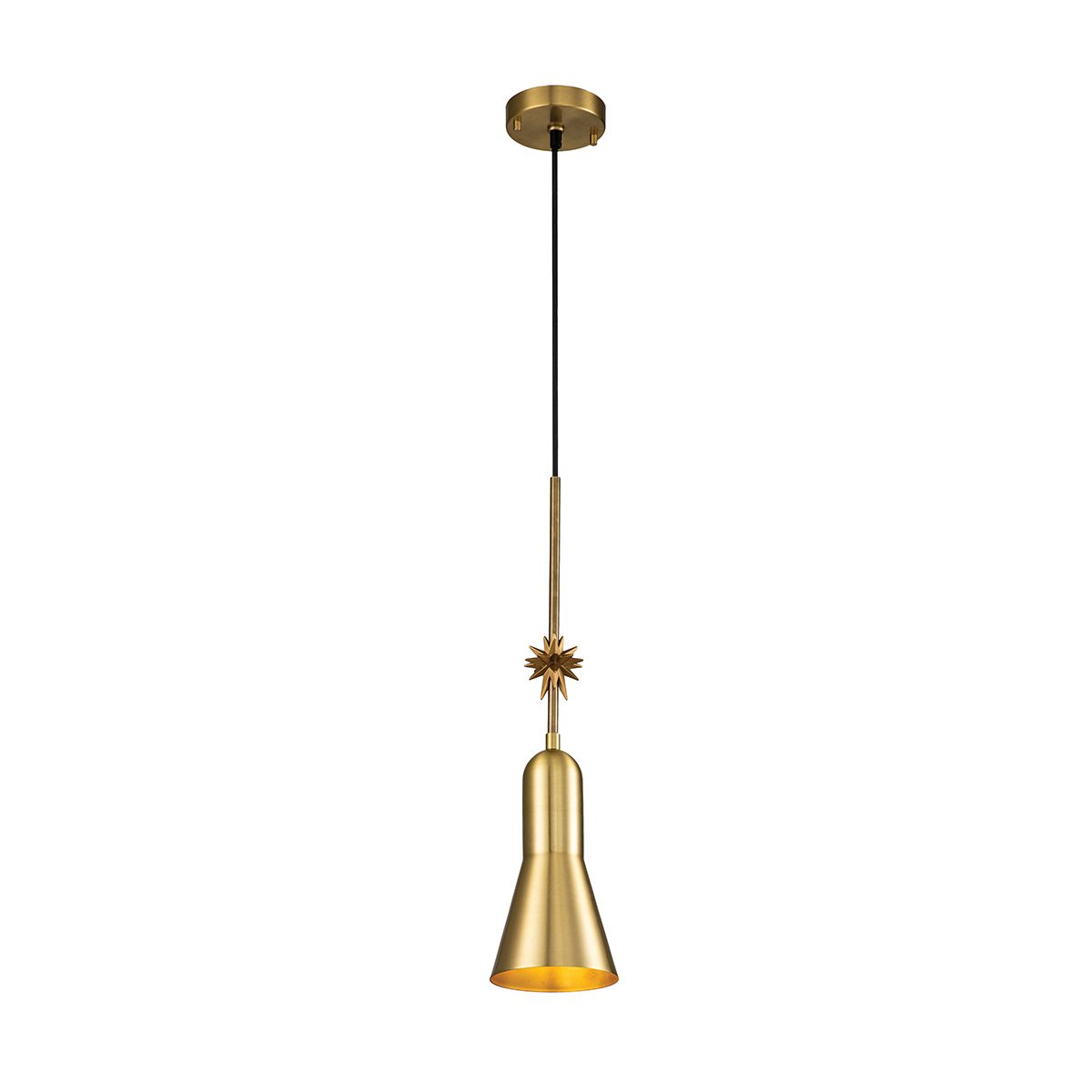 Etoile Aged Brass and Gold Leaf Small Hallway Ceilng Pendant Light by Elstead Lighting ETOILE-P-S-AB
