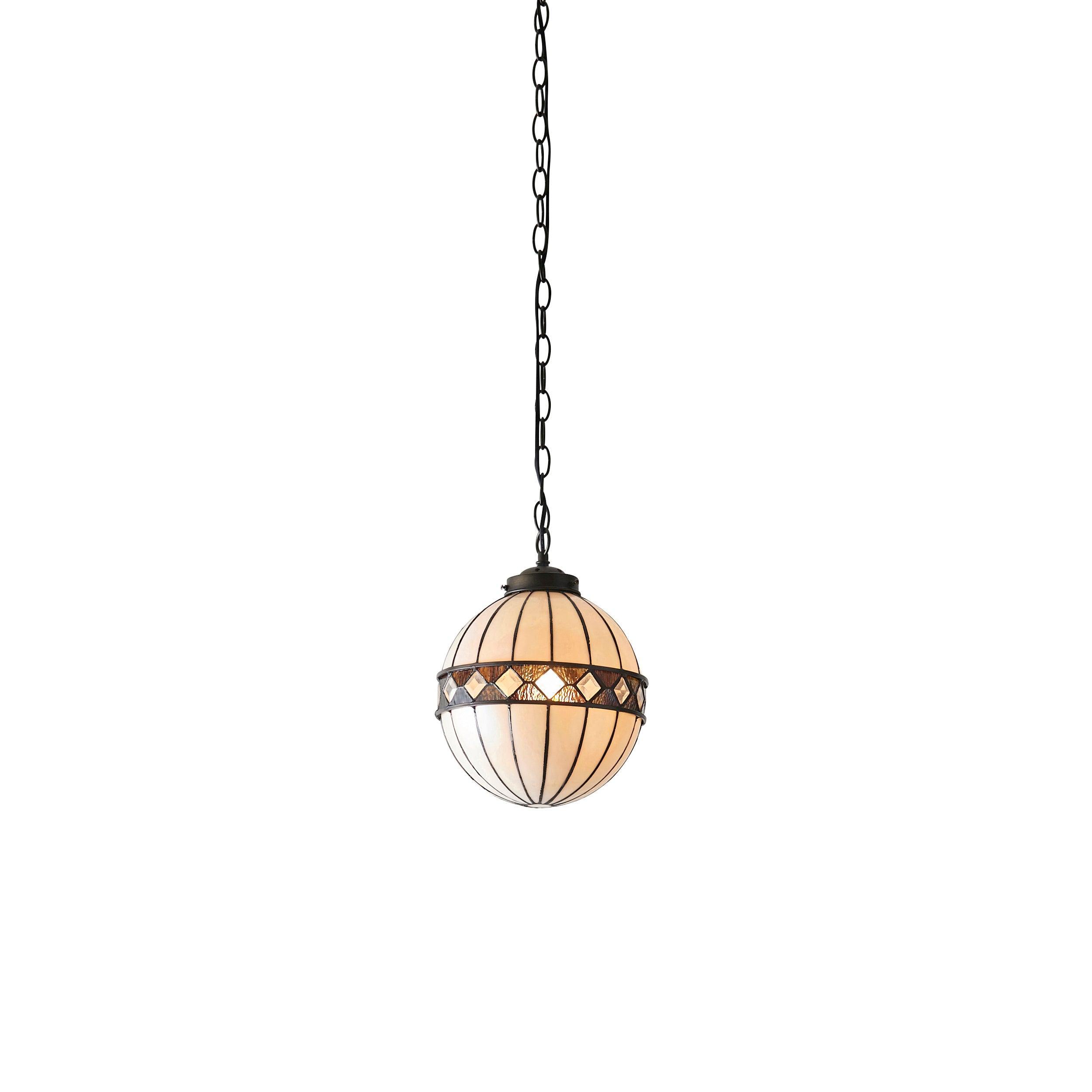 fargo tiffany medium sphere pendant light adjustable chain close up image