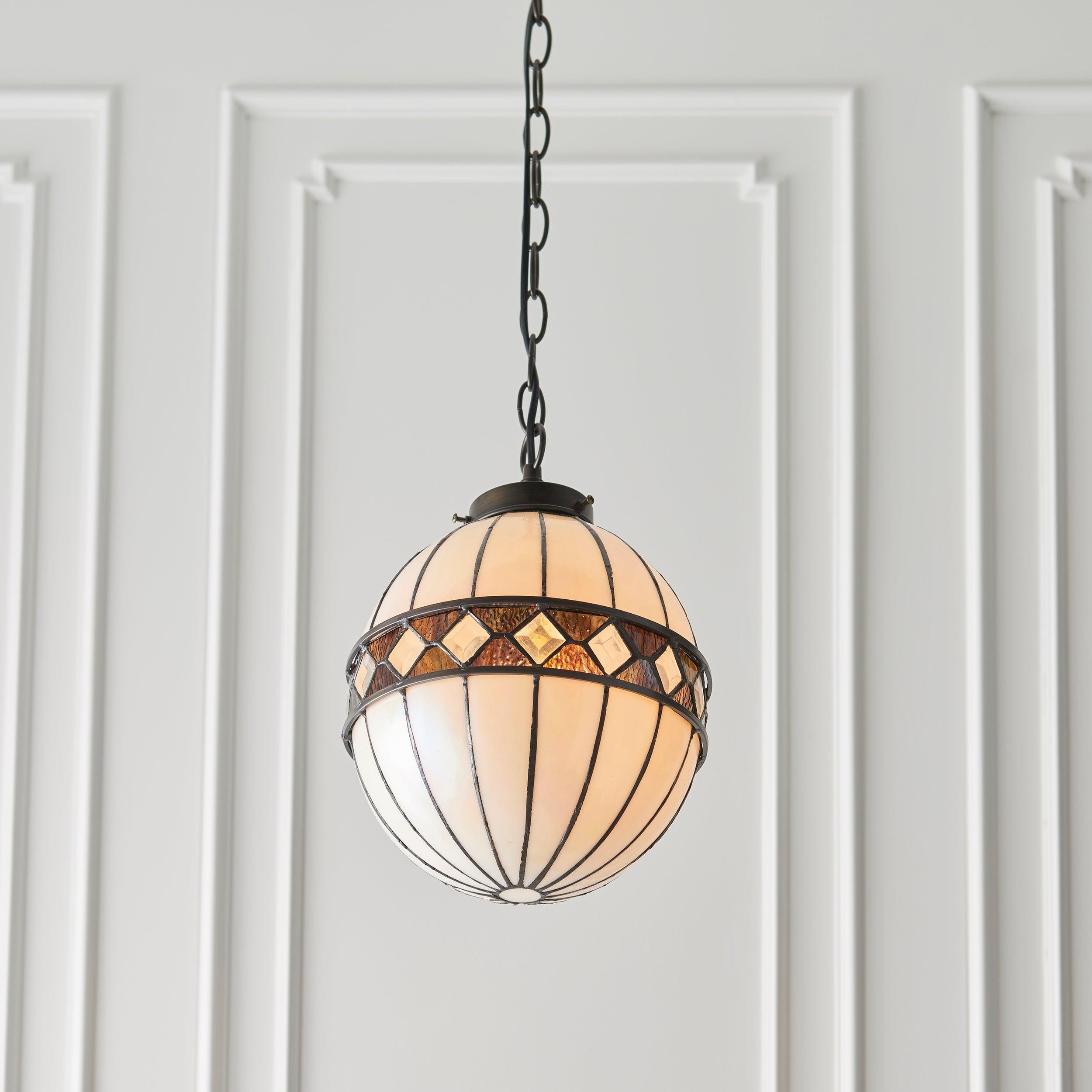 Interiors 1900 Fargo Small Tiffany Globe Ceiling Light