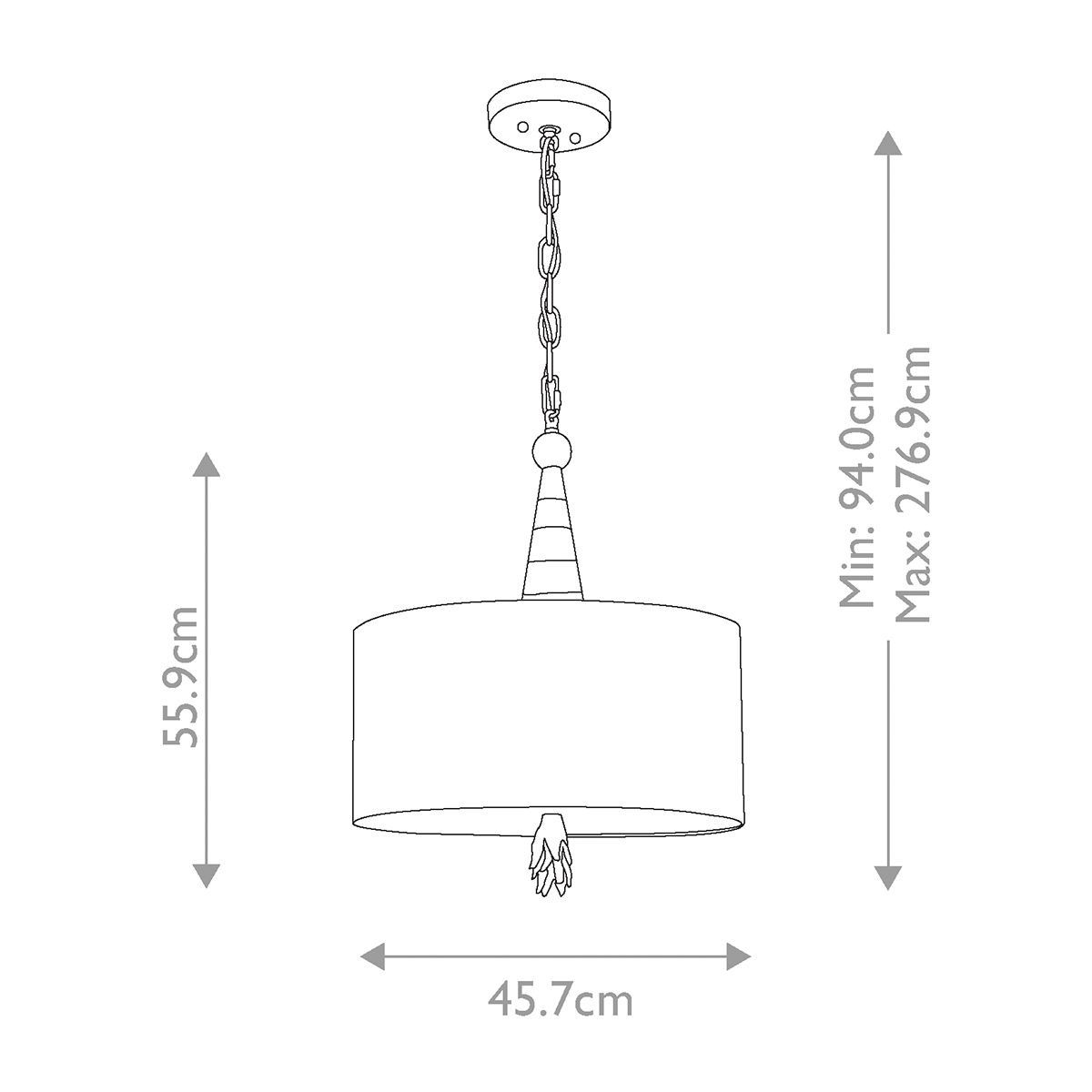 Elstead Flambeau 2 Light Black & Gold Pendant Ceiling Light